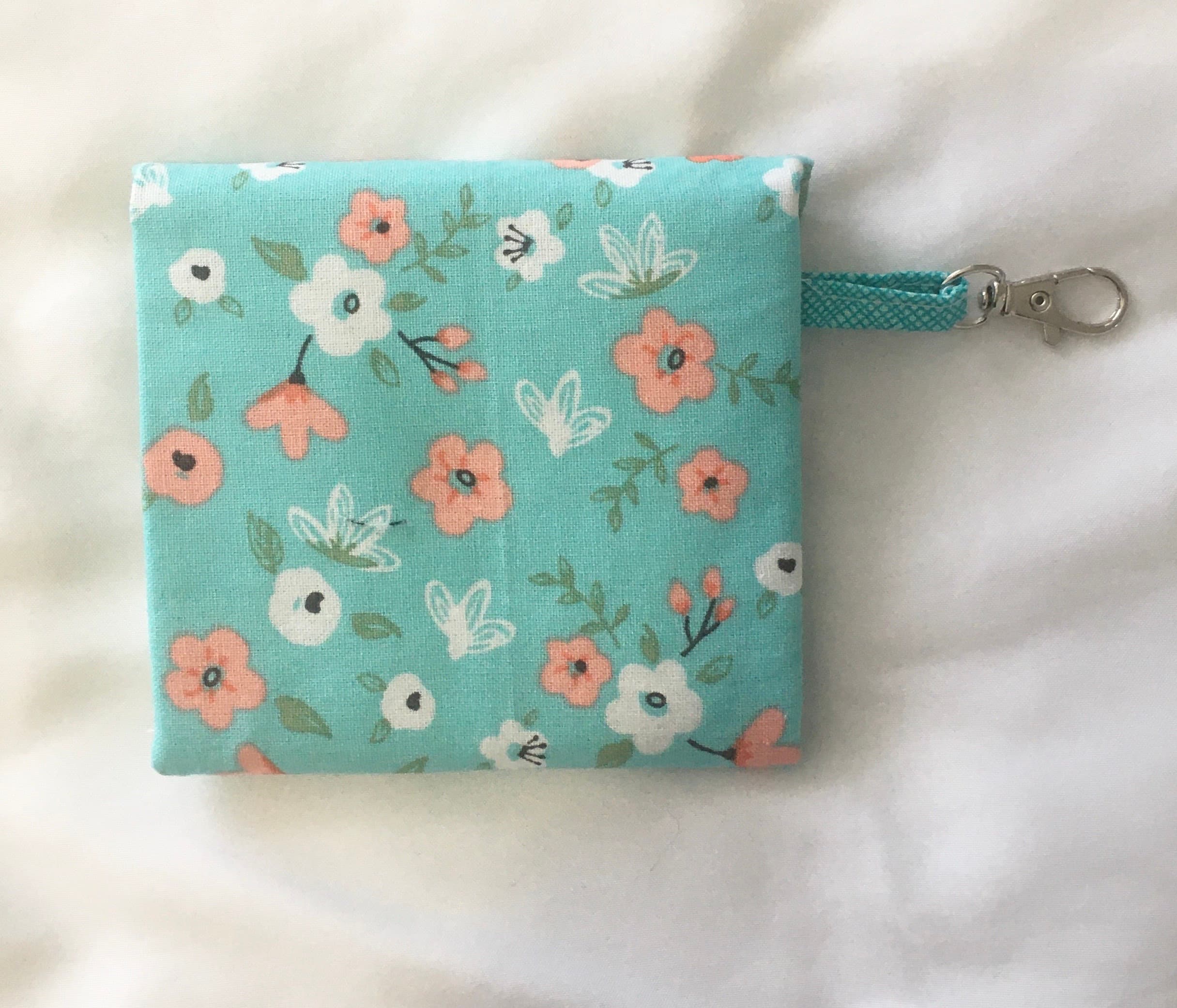 Floral Cotton Coin Wallet, Snap Closure Kids Card Holder - image 3
