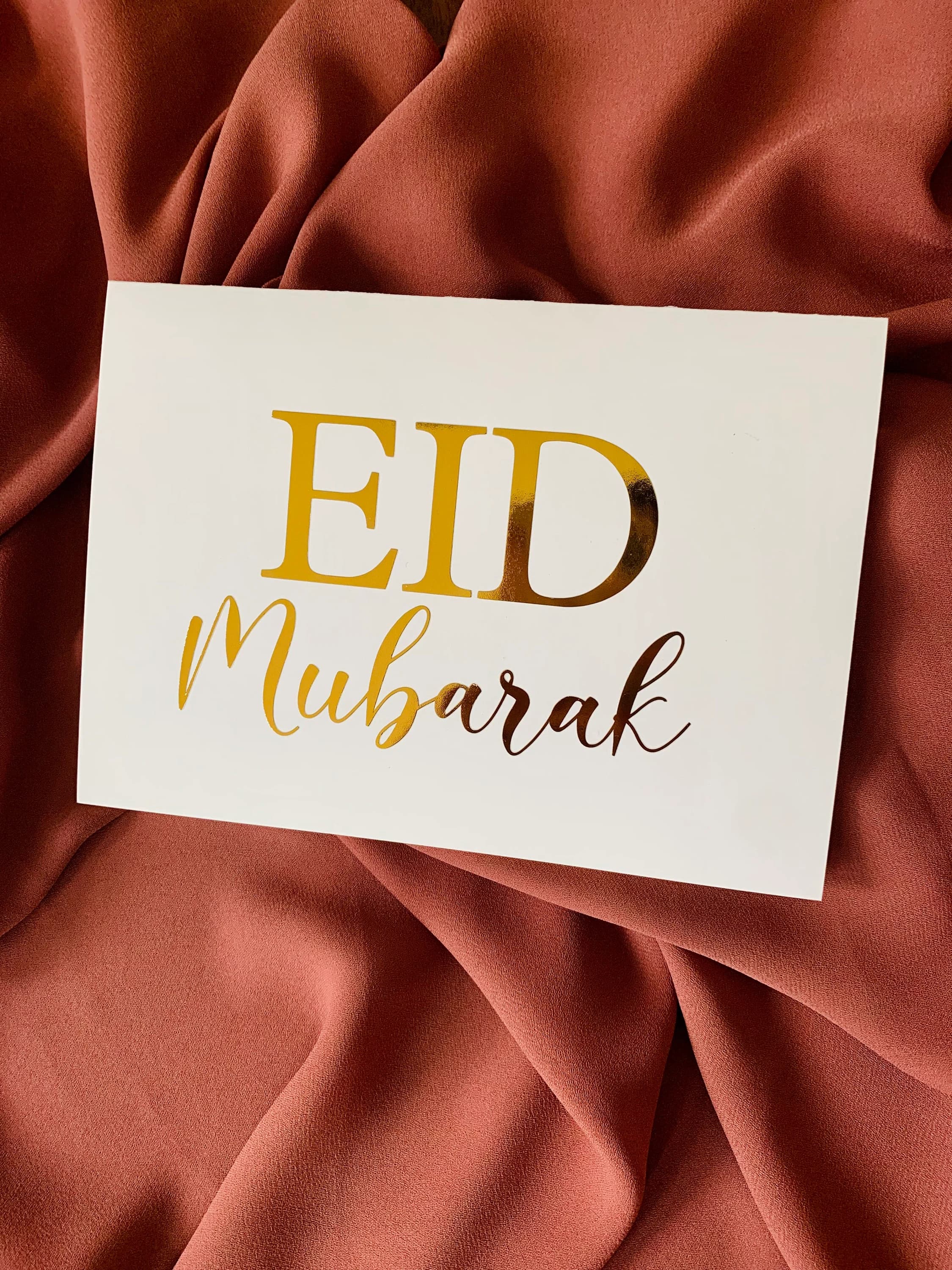 Eid Mubarak gold foil greeting card,Eid gifts,Eid ul adha greeting card