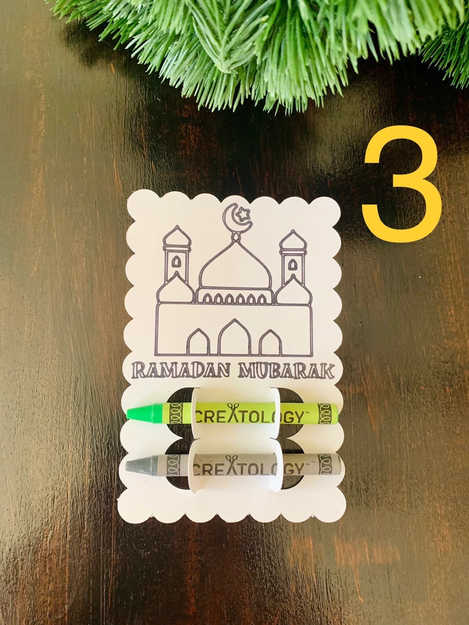Ramadan coloring cards for kids,Ramadan & Eid kids activity, kids Eid party favors,Muslim kids activities, Islamic coloring craft - image 5