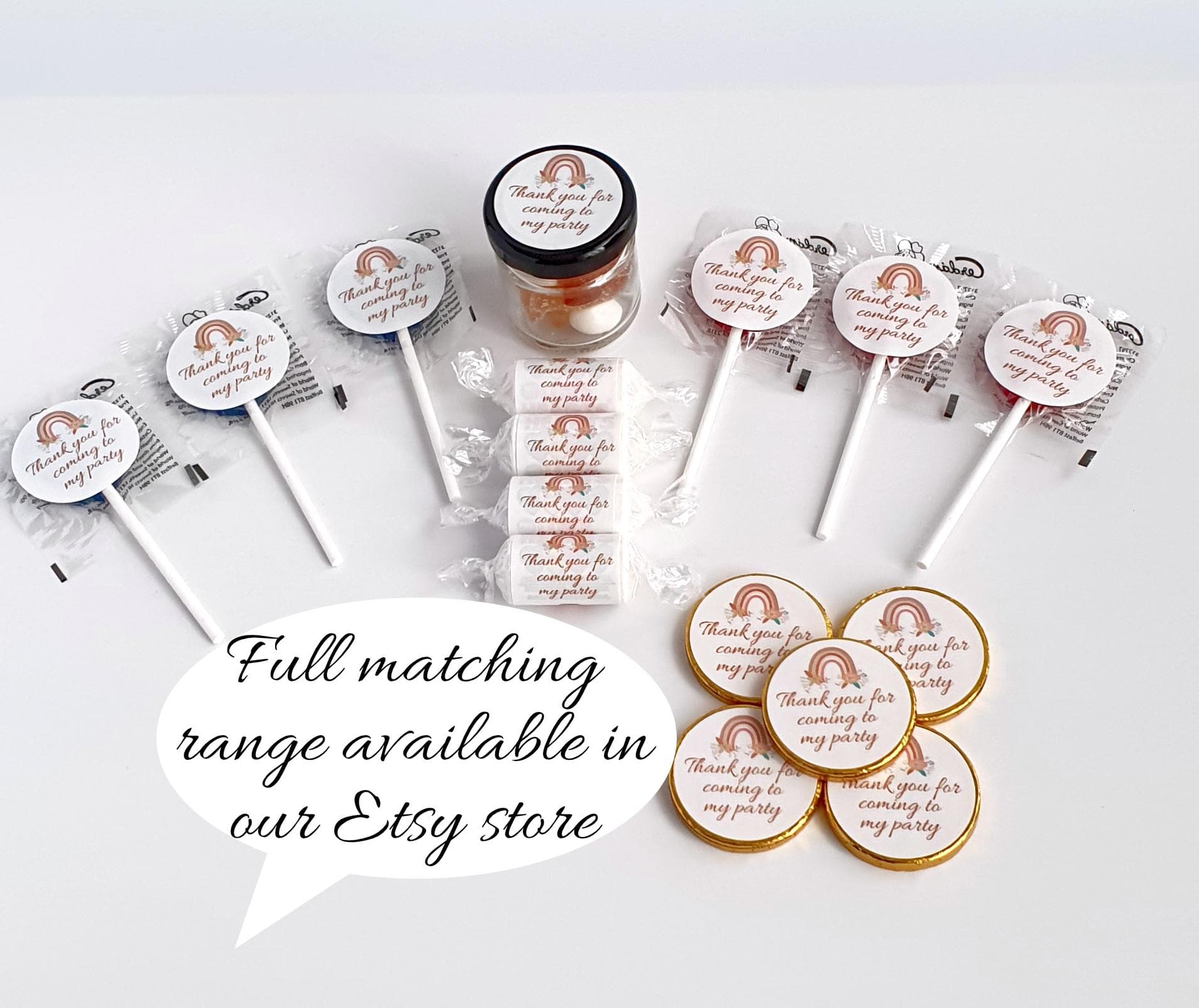 Love Heart Sweets | Personalised sticker | Brown Theme | Wedding | Baby Shower | Birthday Party Favours | Swizzels Love Hearts| Vegan Sweets - image 3