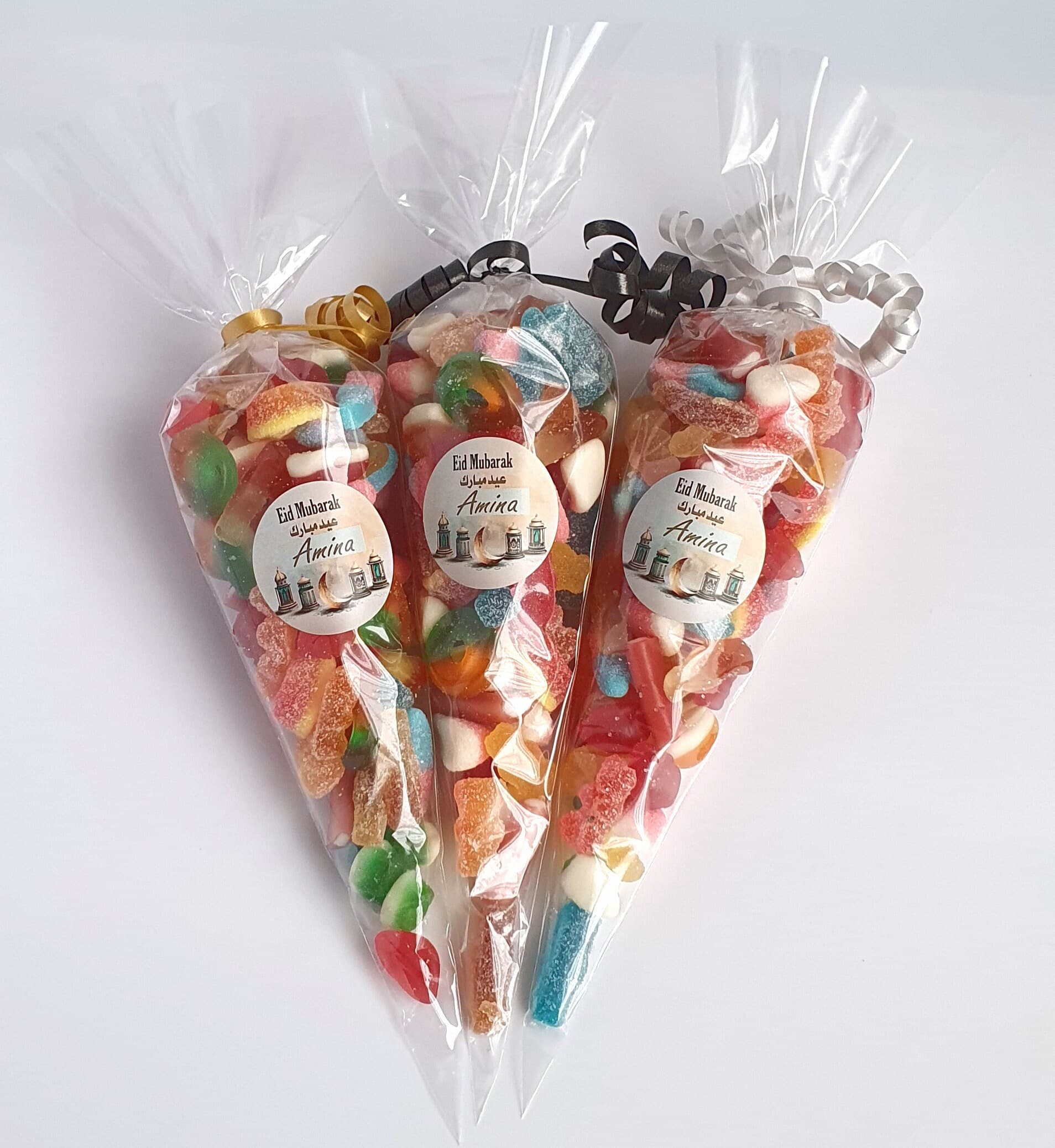 Ramadan Mubarak Sweet Cones | Eid Mubarak Sweet Cones | Halal Sweet Cones | Ramadan Gift | Eid Gift | Sweets | Personalised stickers - image 4
