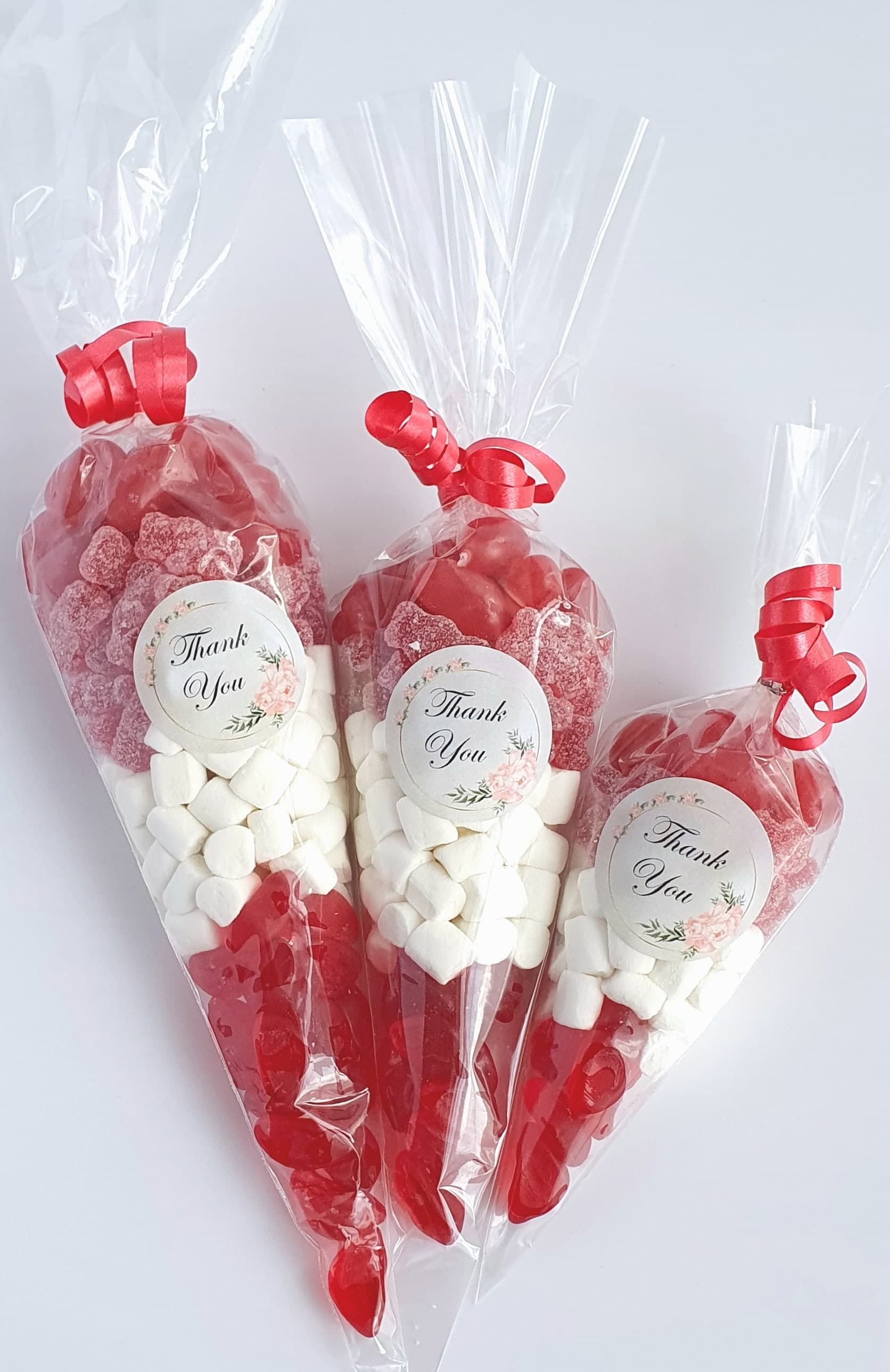 Personalised Pre Filled Halal Red Sweet Cones for Parties, Events and Occasions