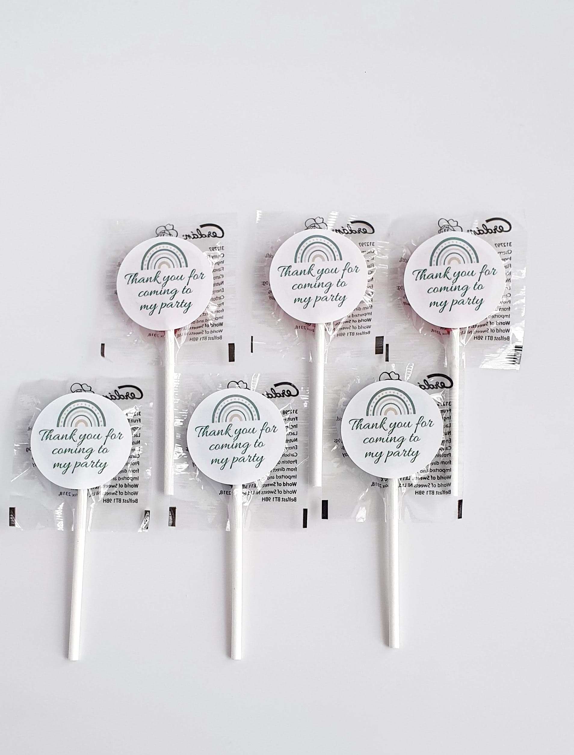 Personalised Lollies/Lollipops | Vegan Lollipops | Green Themed Sticker | Wedding Favours | Baby Shower | Birthday Party Favours | Sweets