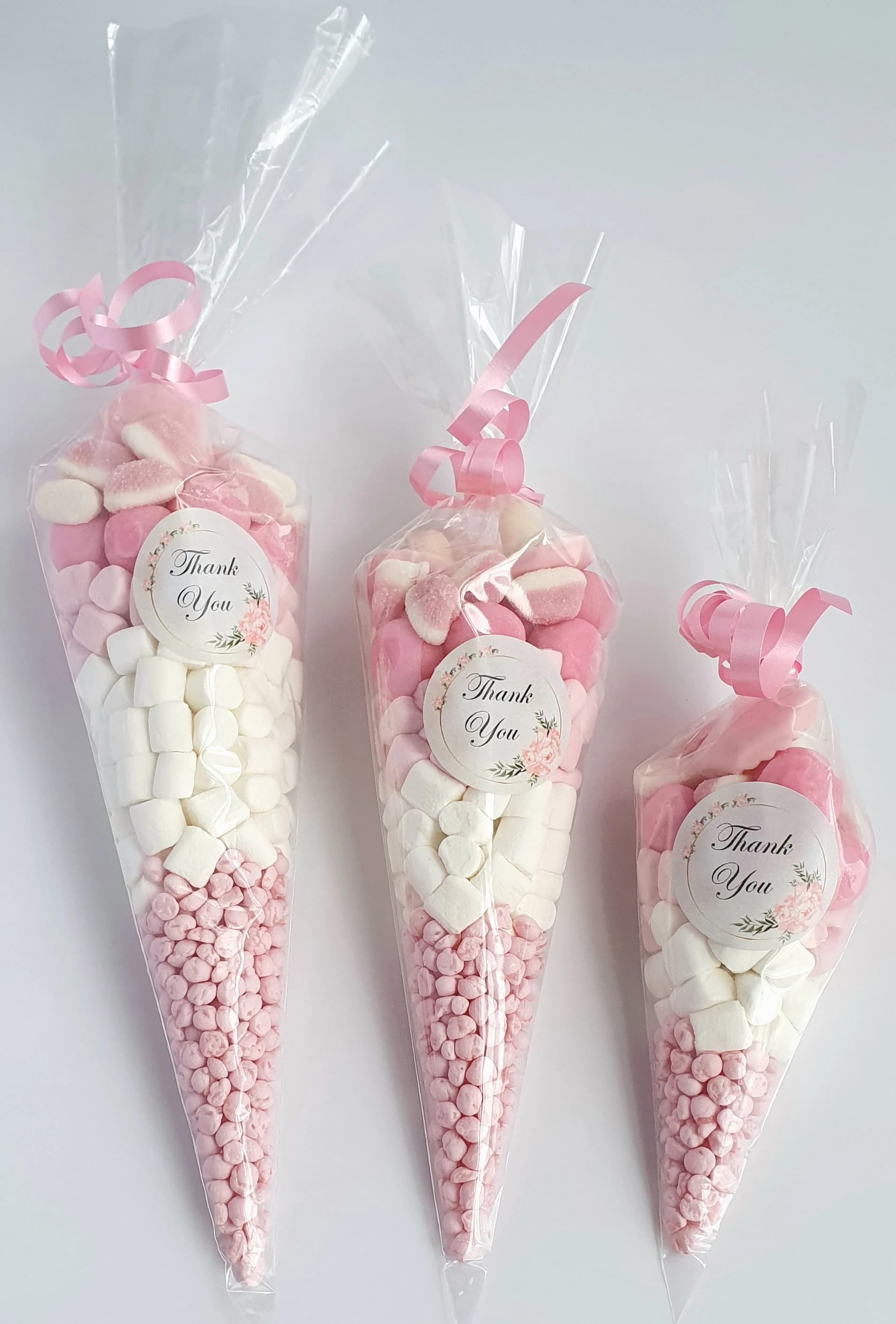 Personalised Pre Filled Halal Pink Sweet Cones | Bridal Shower | Birthday Parties | Baby Shower | Wedding Favours | Party Favours | Sweets - image 2