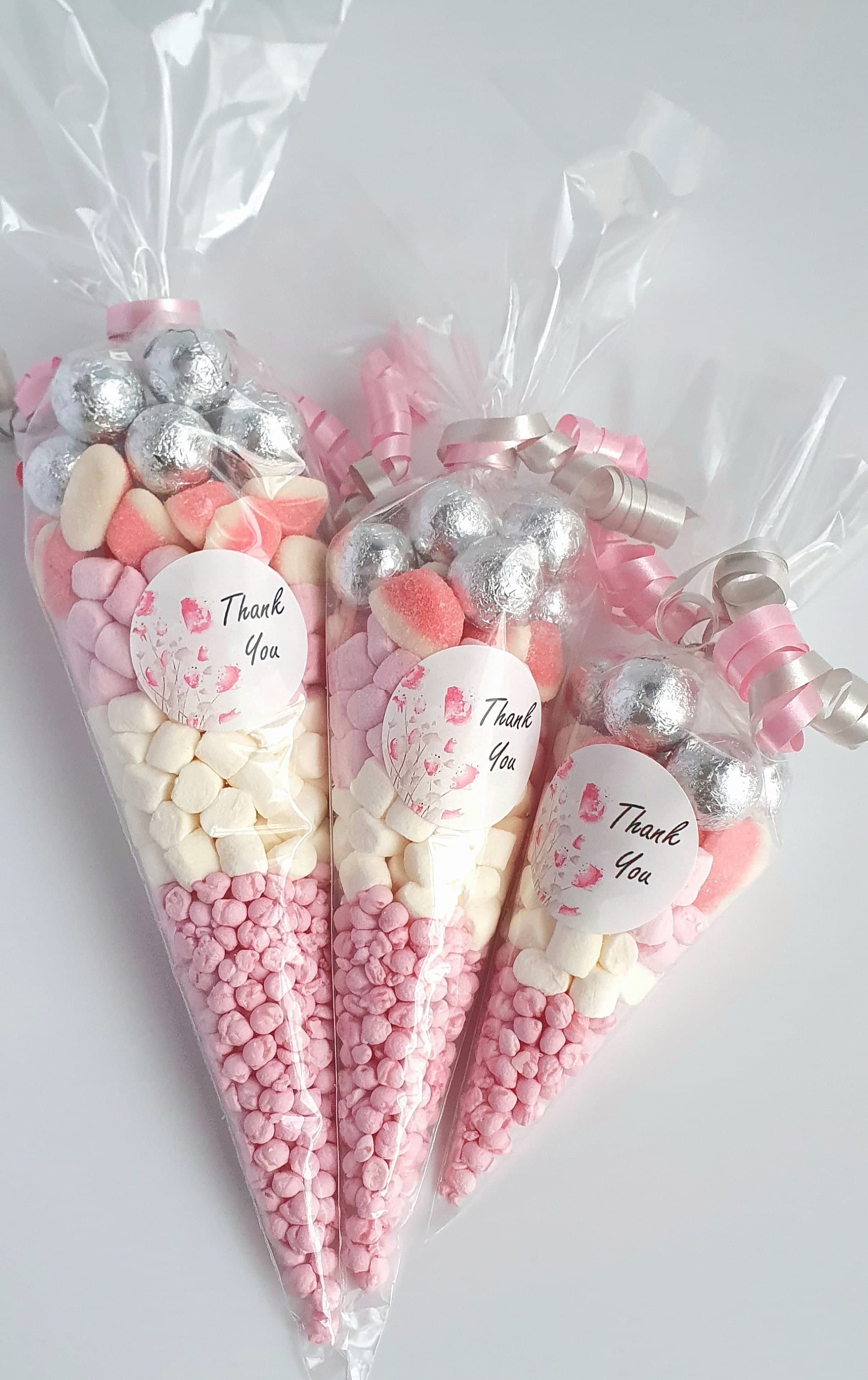 Pink & Silver Halal Sweet Cones | Personalised Party Favors - image 4