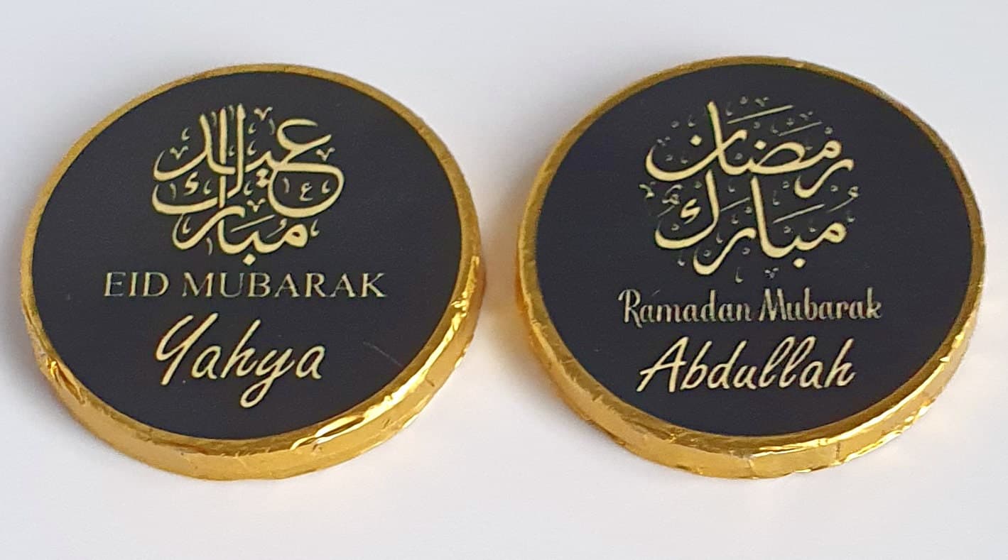 Ramadan Mubarak | Eid Mubarak Chocolate Coins | Ramadan and Eid Celebration | Ramadan and Eid Gifts | Personalised Sticker | Celebration - image 5