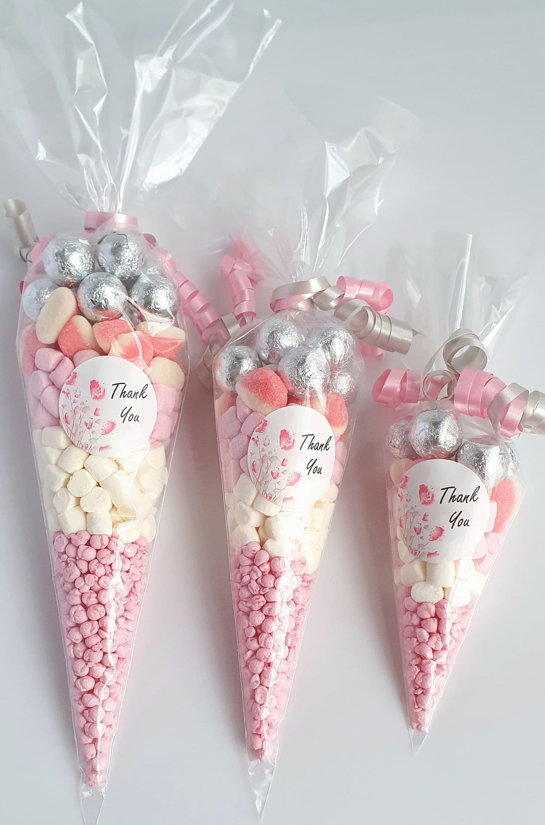 Pink & Silver Halal Sweet Cones | Personalised Party Favors - image 3