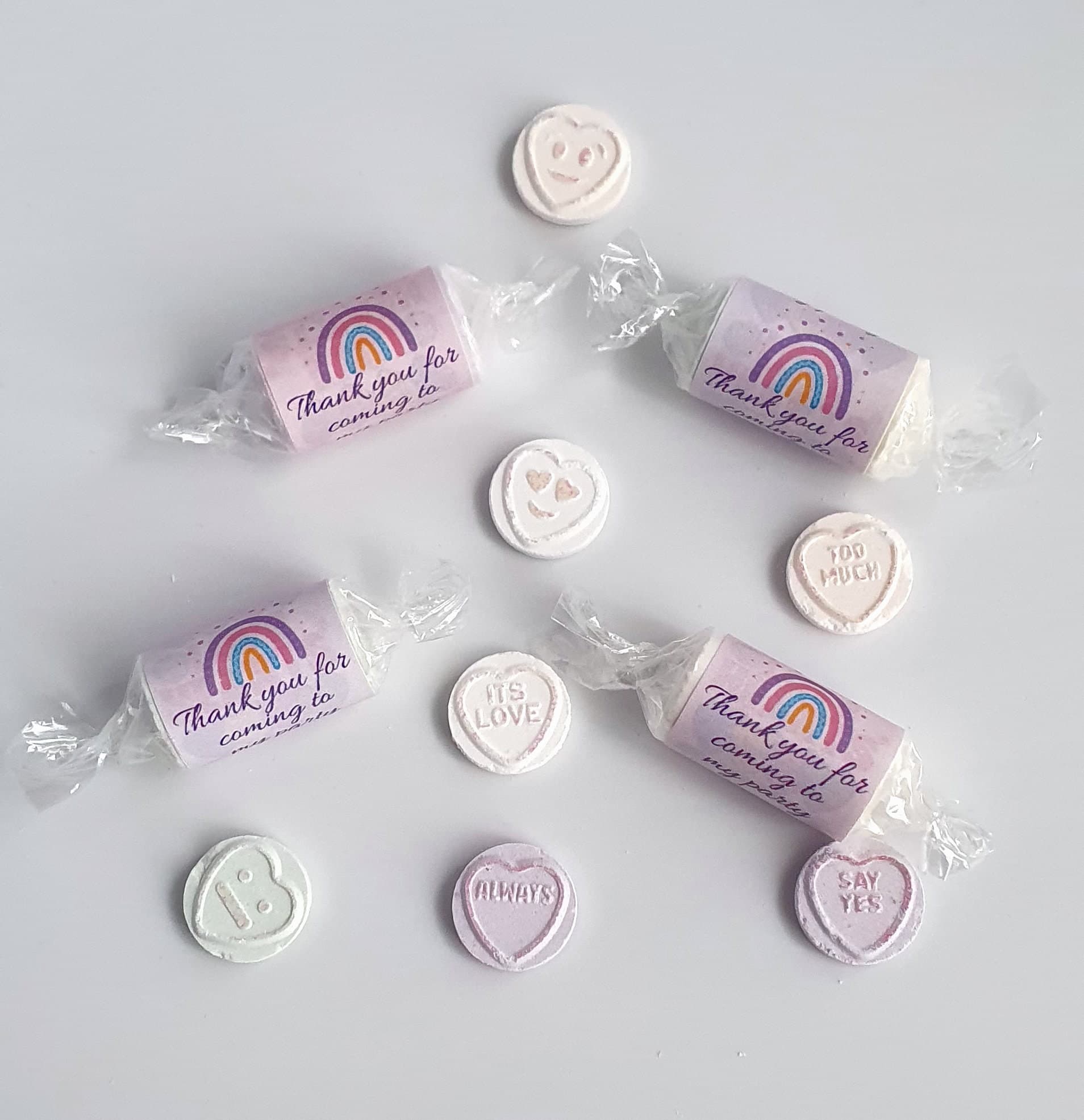 Love Heart Sweets | Personalised sticker | Purple Theme | Wedding | Baby Shower | Birthday Party Favours | Swizzels Love Hearts|Vegan Sweets - image 3
