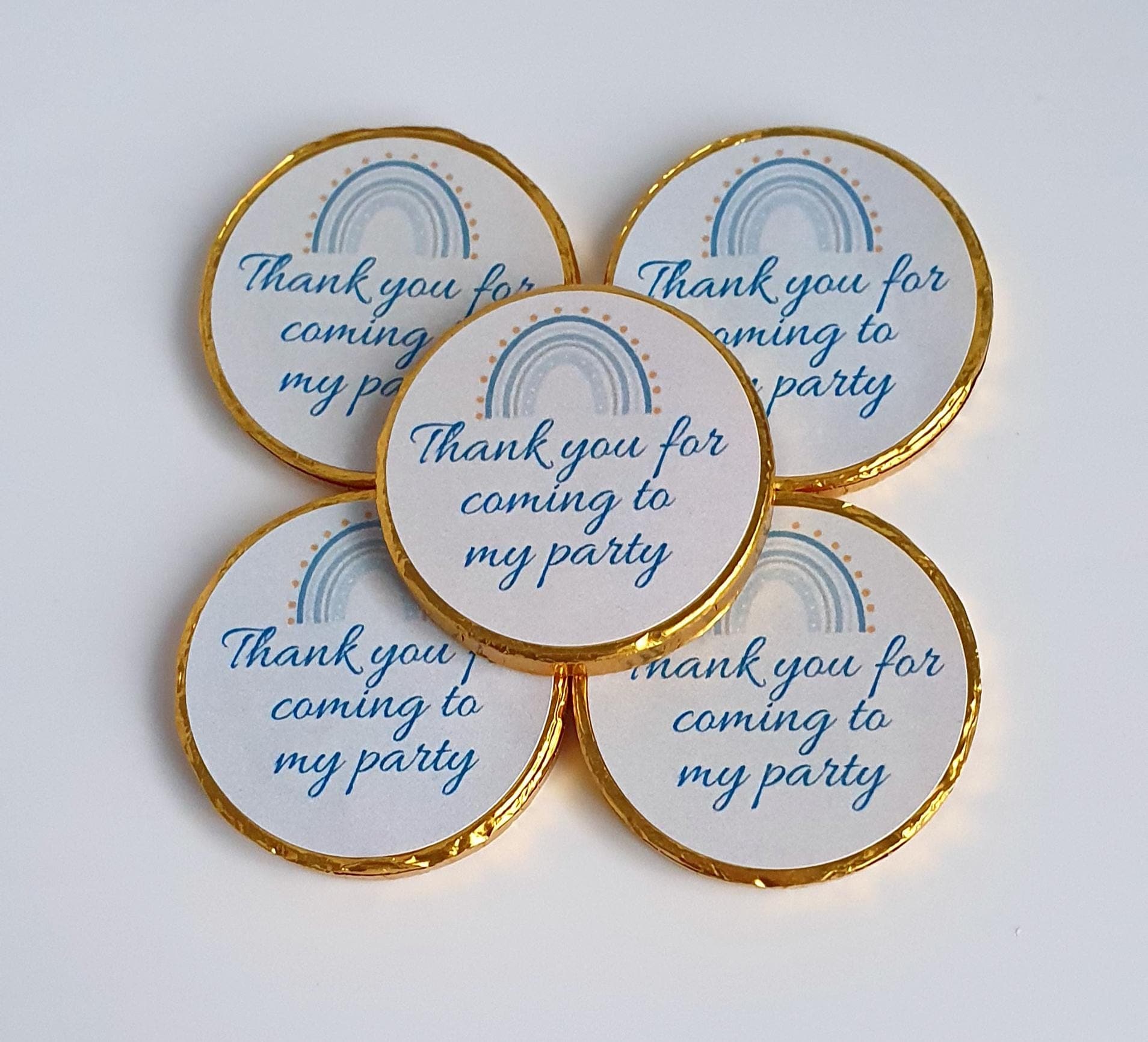 Blue Personalised Chocolate Coins | Wedding Favours | Baby Shower | Birthday Party | Chocolate Favours|   Bridal Shower | Goodie Bag Fillers
