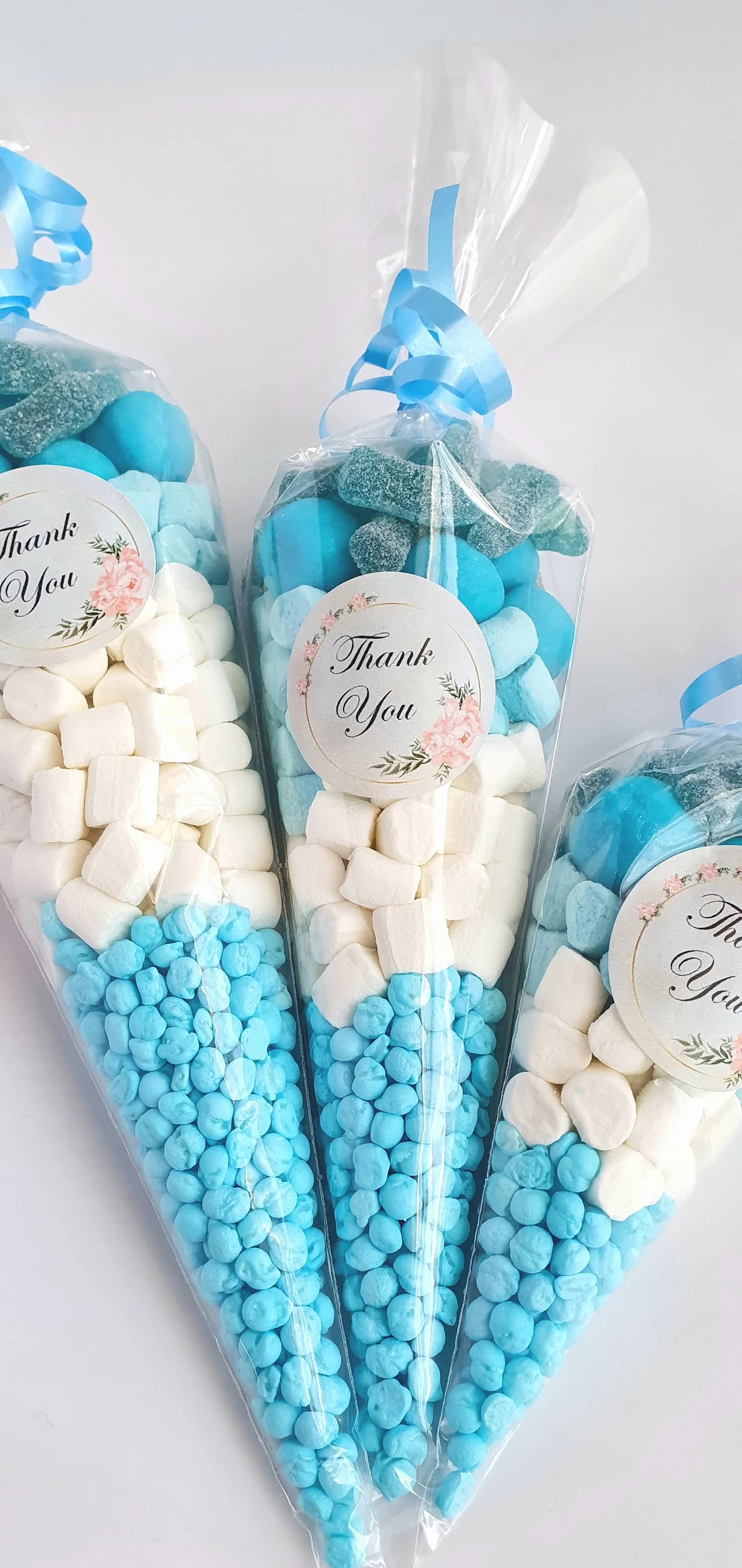 Personalised Pre Filled Halal Blue Sweet Cones | Bridal Shower | Birthday Parties | Baby Shower | Wedding Favours | Party Favours | Sweets - image 4