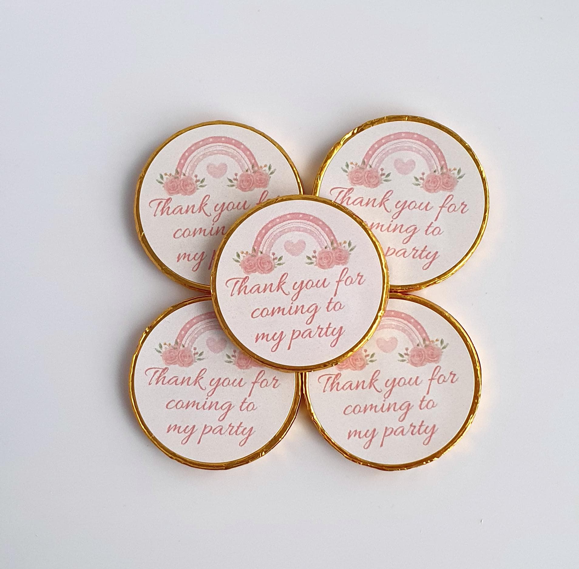 Pink Personalised Chocolate Coins | Wedding Favours | Baby Shower | Birthday Party | Chocolate Favours|   Bridal Shower | Goodie Bag Fillers
