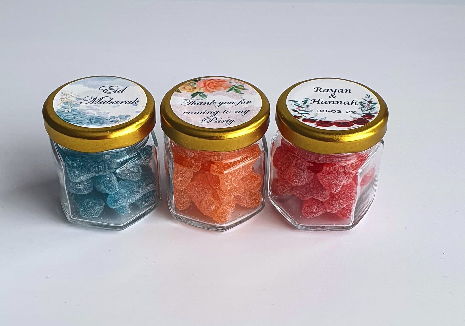Personalized Halal Sweet Favour Jars, Eid, Wedding, Baby Shower
