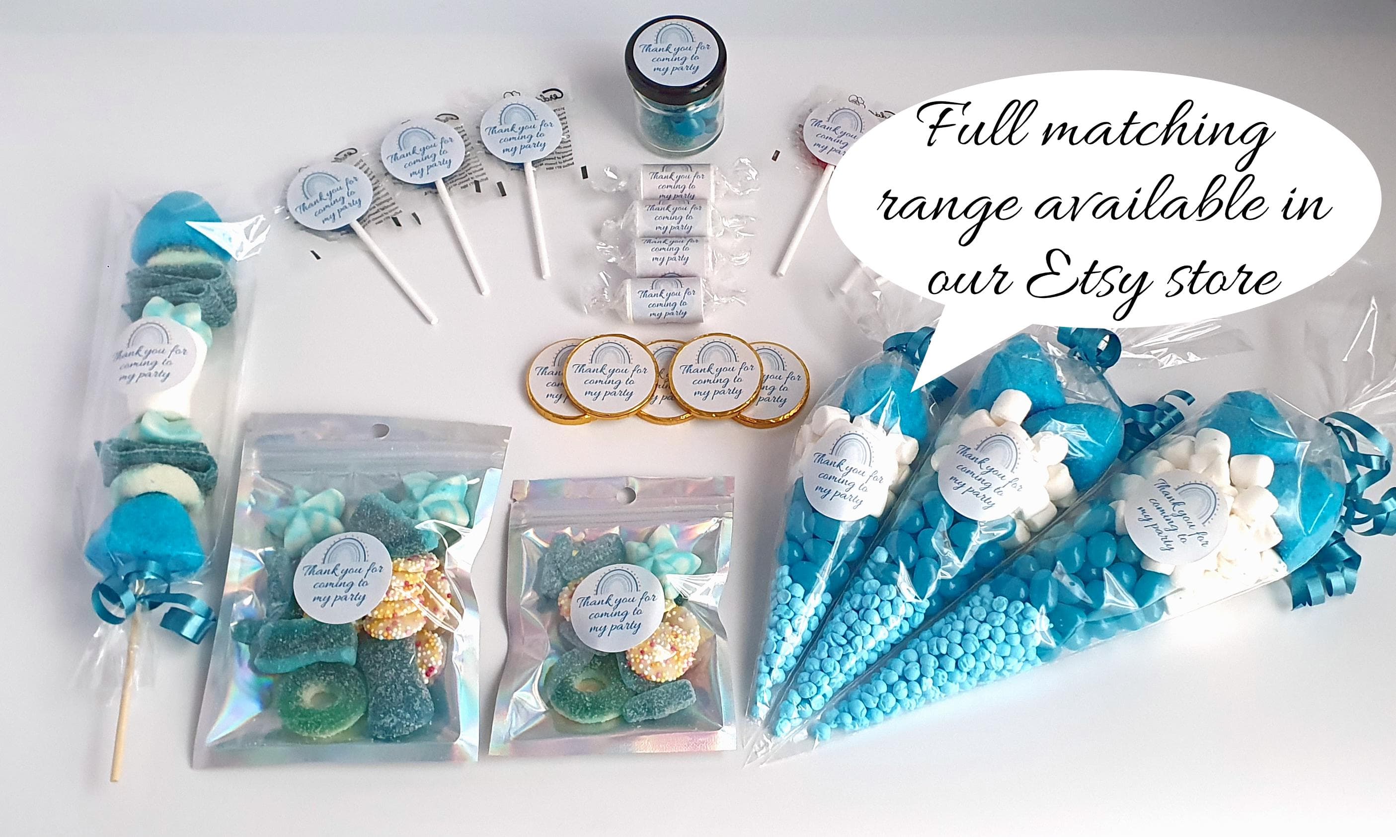 Personalised Pre-Filled Blue Sweet Pouch | Halal Sweets | Baby Shower | Bridal Shower | Wedding Favours | Zip Lock Pouch | Thank you Sweets - image 3