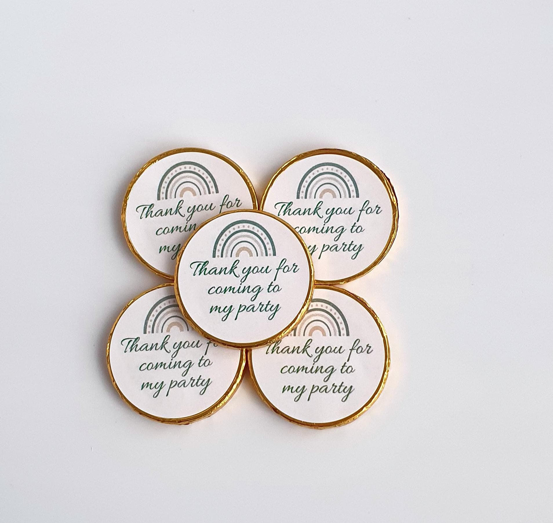 Green Personalised Chocolate Coins | Wedding Favours | Baby Shower | Birthday Party | Chocolate Favours|   Bridal Shower| Goodie Bag Fillers