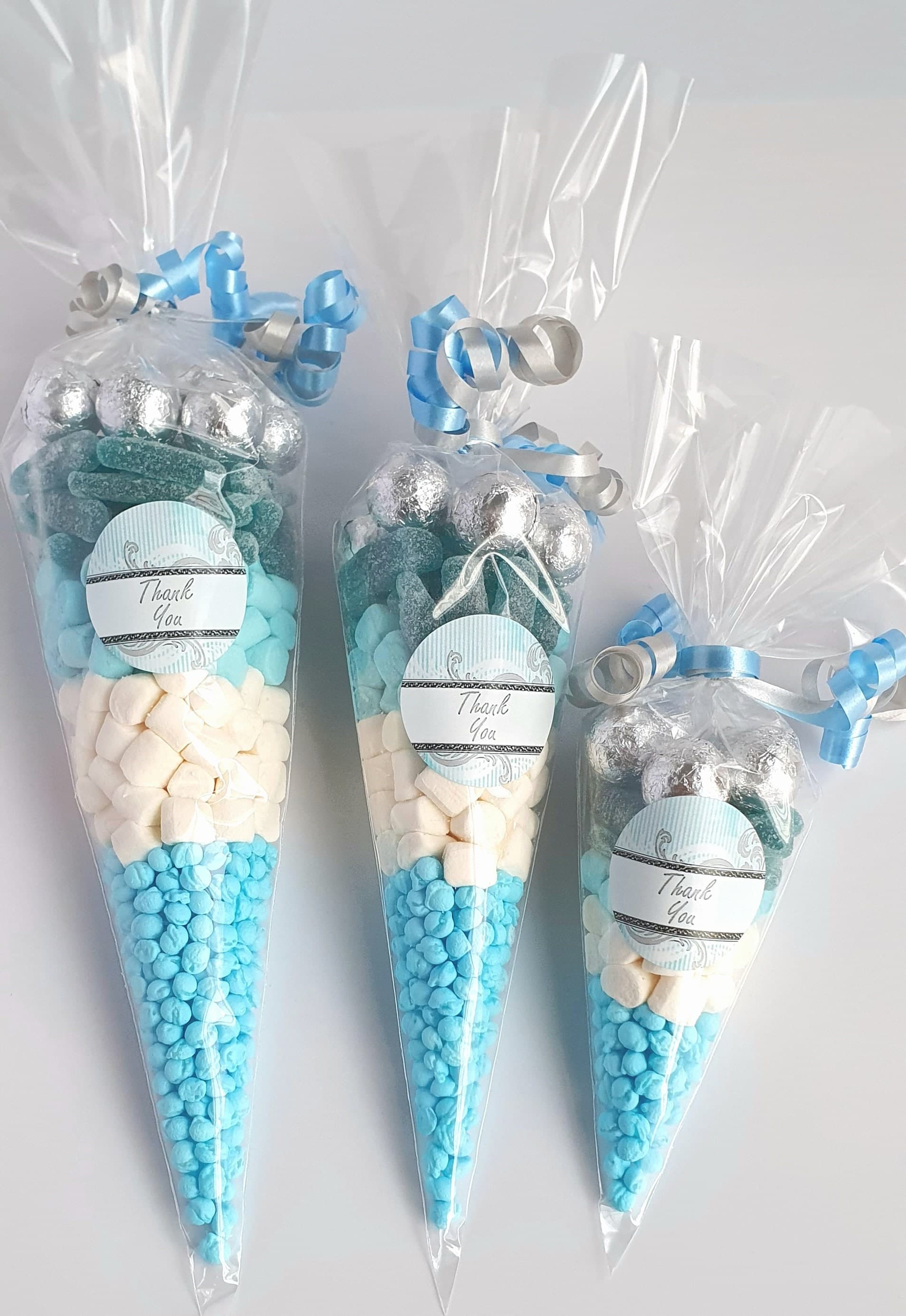 Blue & Silver Sweet Cones | Halal Personalized Party Favors - image 4