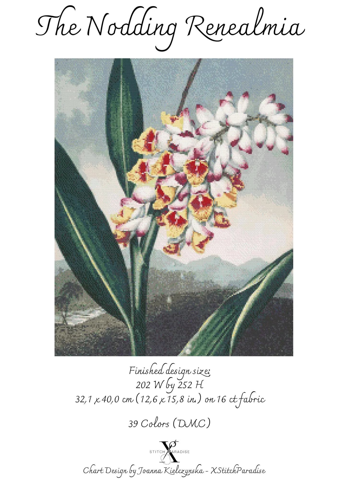 Nodding Renealmia Cross Stitch Pattern | Botanical Floral (PDF) - image 5