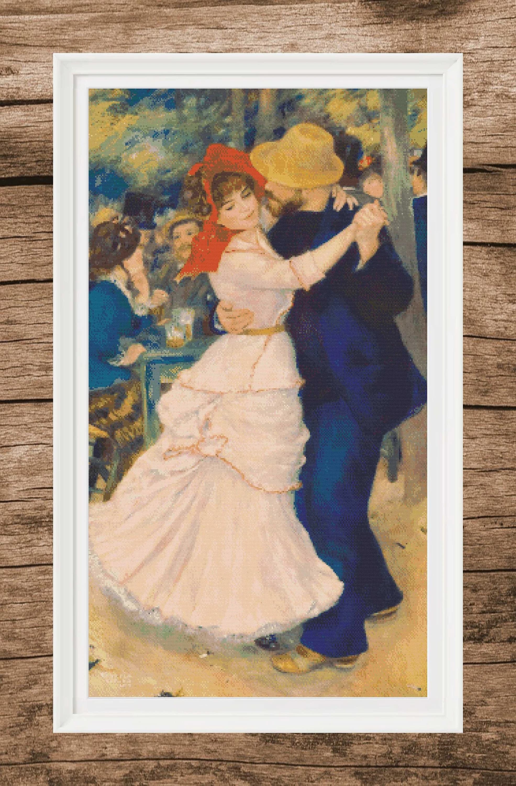 Dance at Bougival Cross Stitch Pattern | Renoir Painting (PDF)