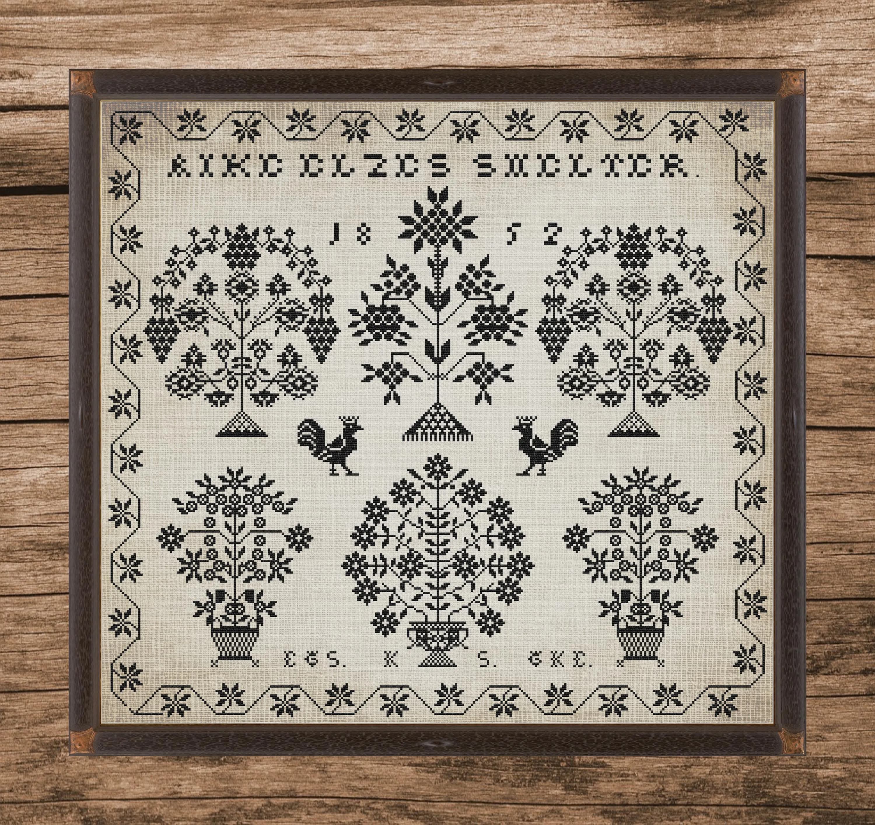 Dutch Sampler 1852 | Counted Cross Stitch Pattern | Antique Sampler | Instant download | PDF | Pattern Keeper | Cross Stitch Saga