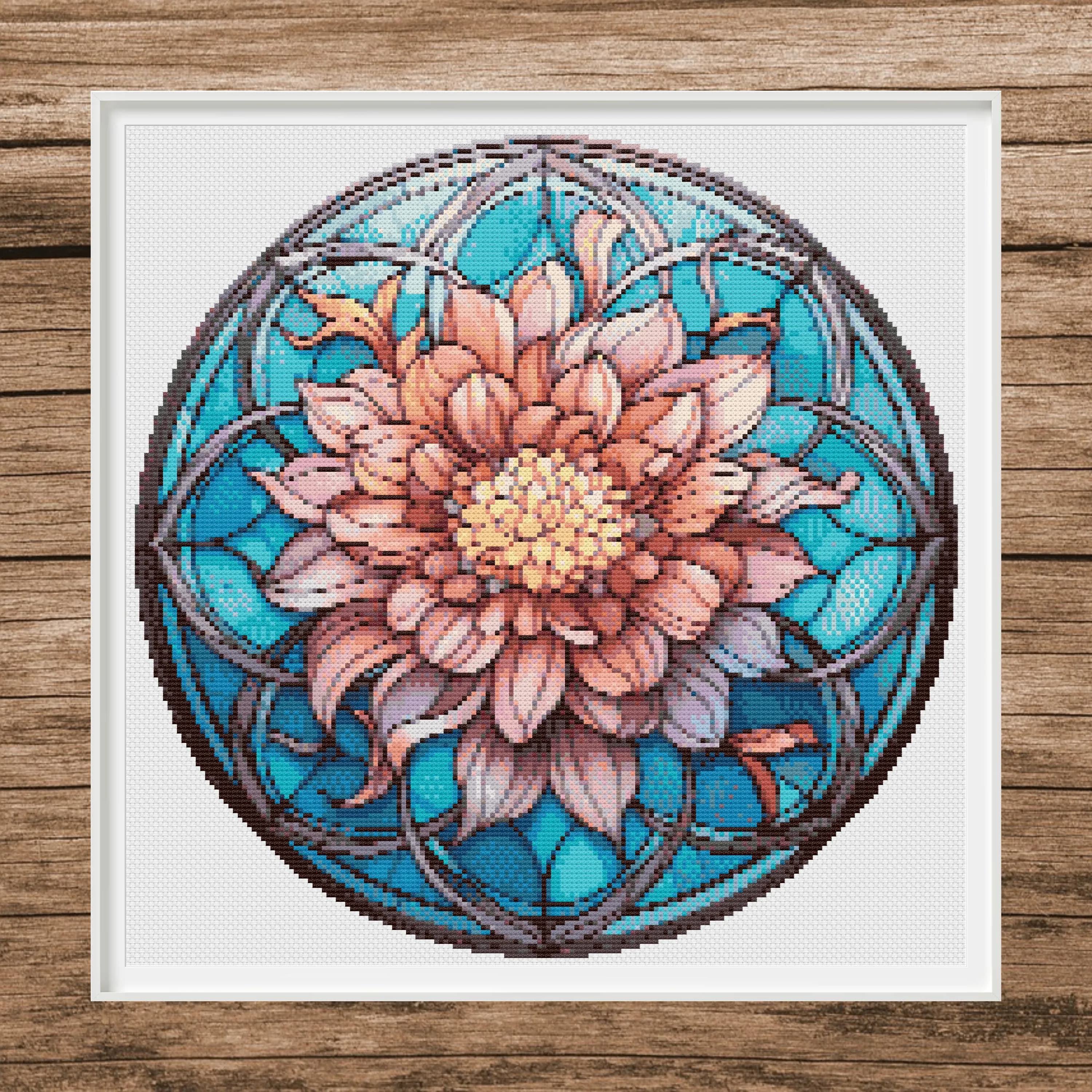 Stained Glass Dahlia | Counted Cross Stitch Pattern | Botanical | Instant download | PDF | Pattern Keeper | Cross Stitch Saga - image 3