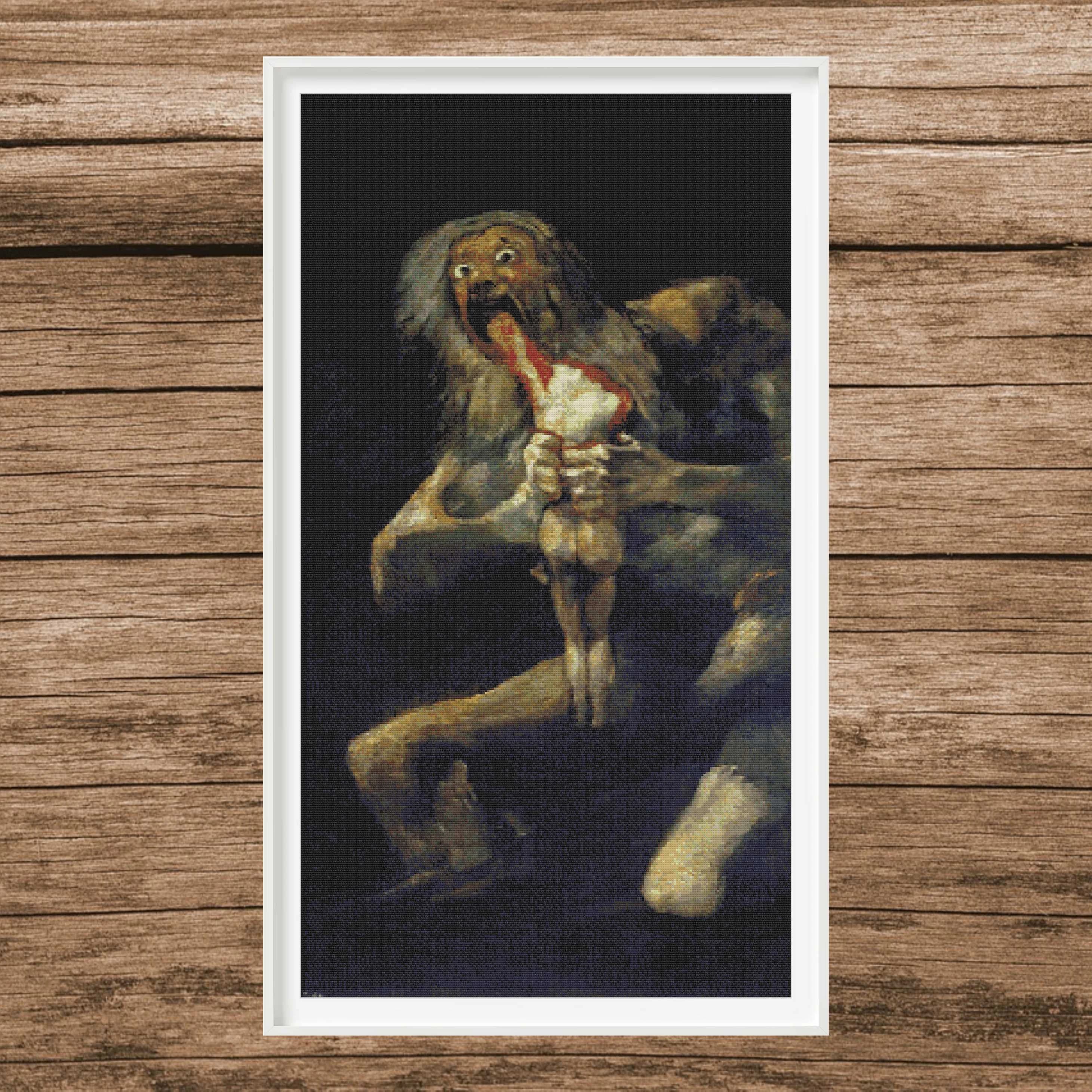 Saturn Devouring His Son Cross Stitch Pattern | Goya Painting (PDF)