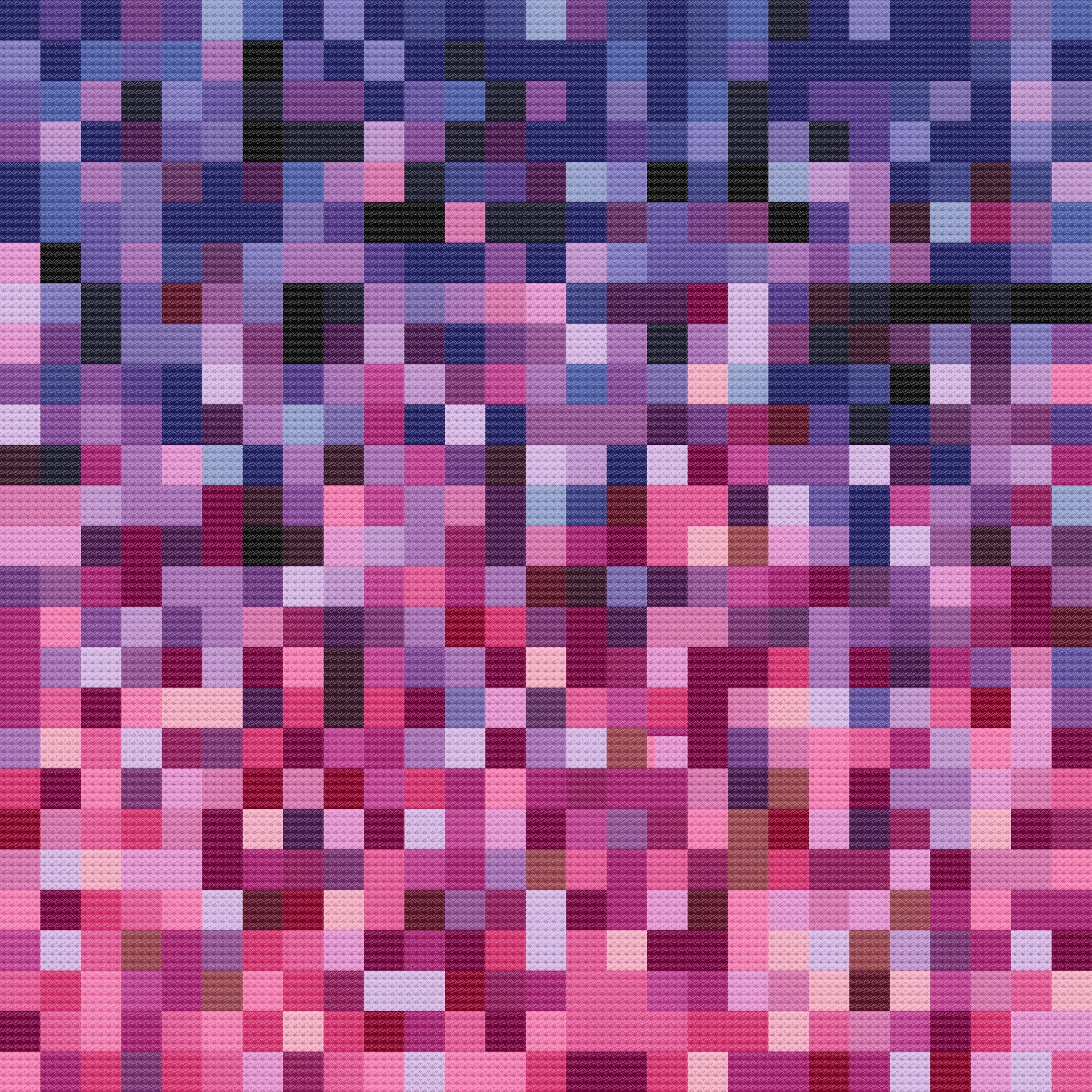 Violet Squares Cross Stitch Pattern | Modern Pixel Art (PDF Download) - image 3