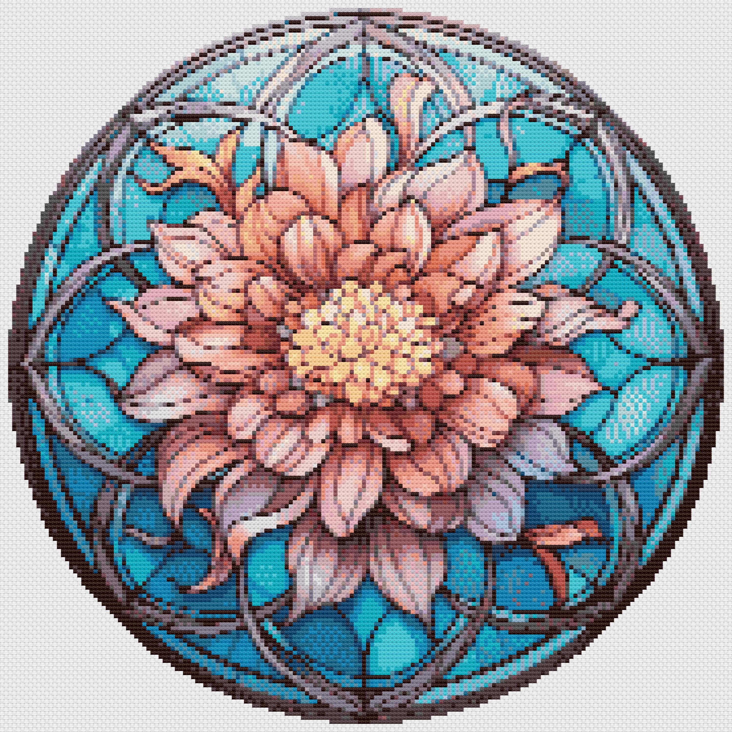 Stained Glass Dahlia | Counted Cross Stitch Pattern | Botanical | Instant download | PDF | Pattern Keeper | Cross Stitch Saga - image 4