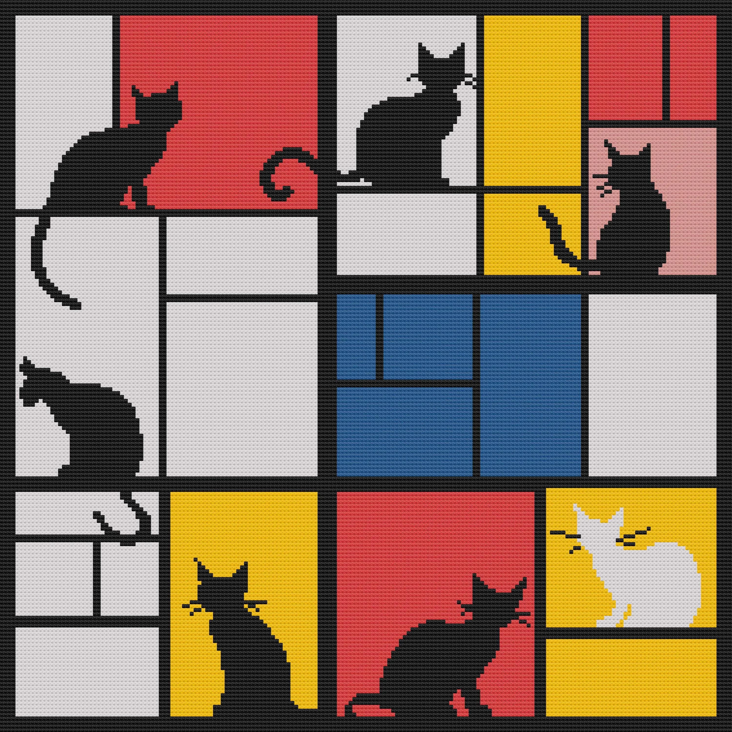 Mondrian's Cat | Counted Cross Stitch Pattern | Animals | Instant download | PDF | Pattern Keeper | Saga - image 3