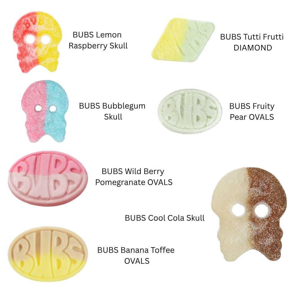 BUBS Candy Mix – Authentic Swedish Gummies & Sour Skulls Swedish Candy – Mixed Swedish Candy Plate 1/2 lbs/227g