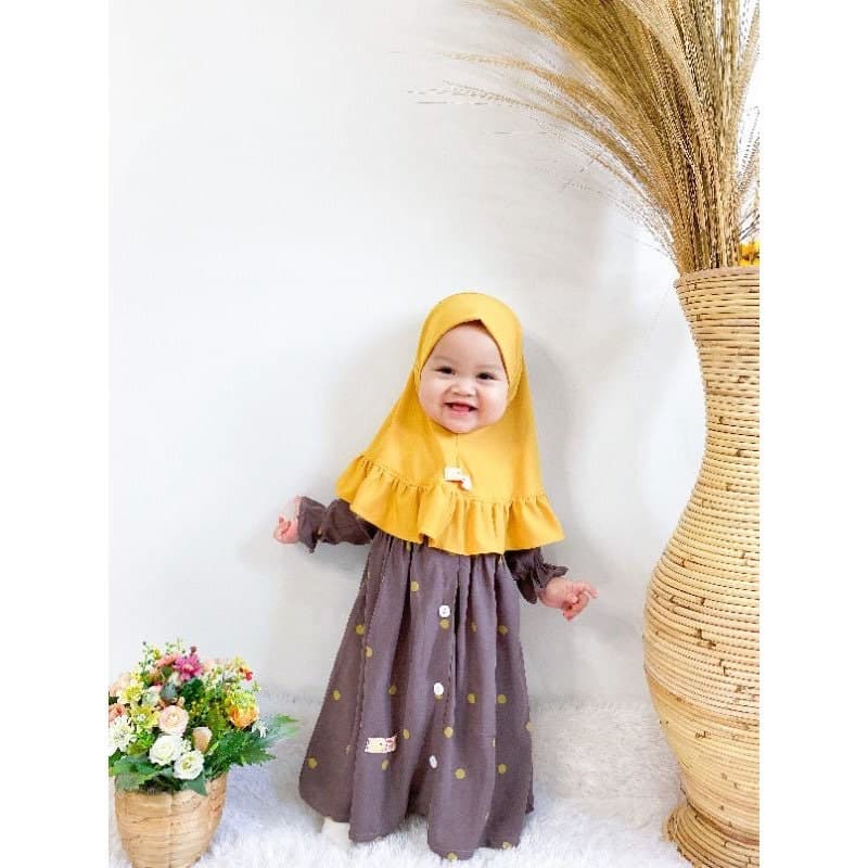 POLKA 1-2 year Baby abaya Sets Hijab, muslim baby hijab sets - image 4