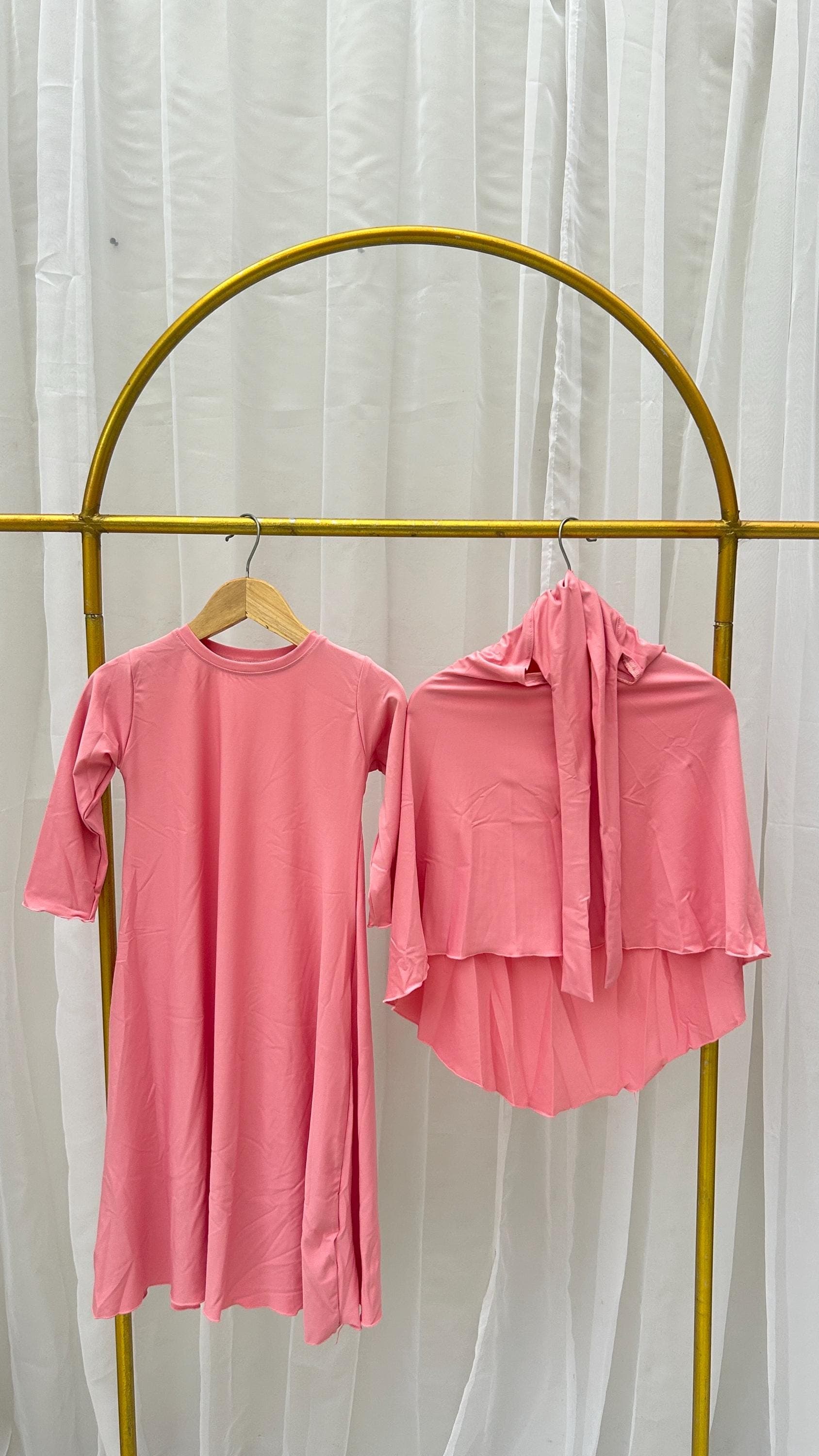 SYIFA Baby Abaya Hijab Set, Modest Muslim Dress, Ramadan and Eid Kids Outfit