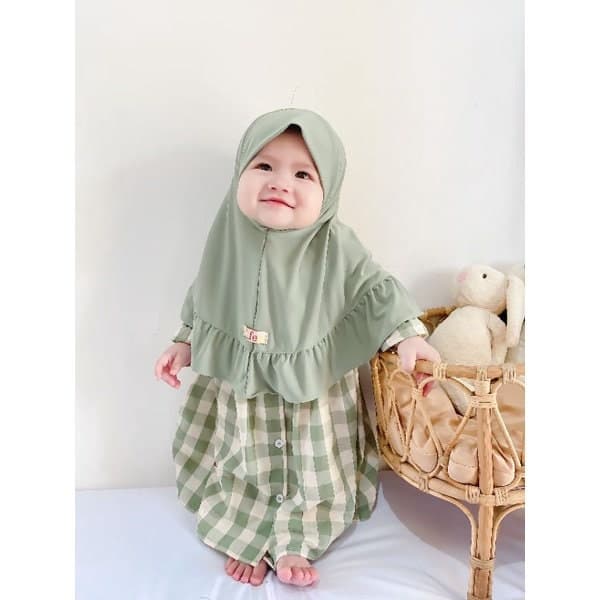SQUARE 0 - 3 months Baby abaya Sets Hijab, muslim baby hijab sets - image 4