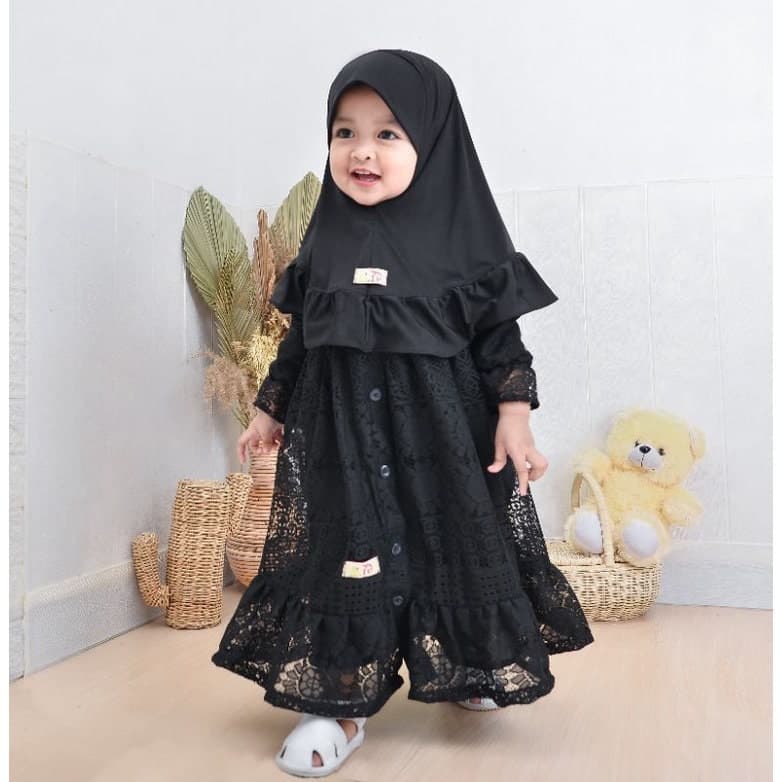 BROCADE 4 -12 months Baby abaya Sets Hijab, muslim baby hijab sets, baby dress hijab wedding - image 3