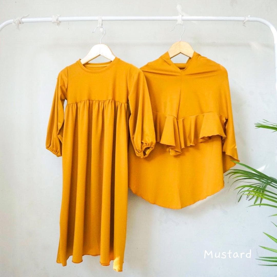 PART 2 Halwa Baby Girl Abaya Set with Ruffled Hijab – Muslim Toddler Eid Outfit 0-5 Years - image 5