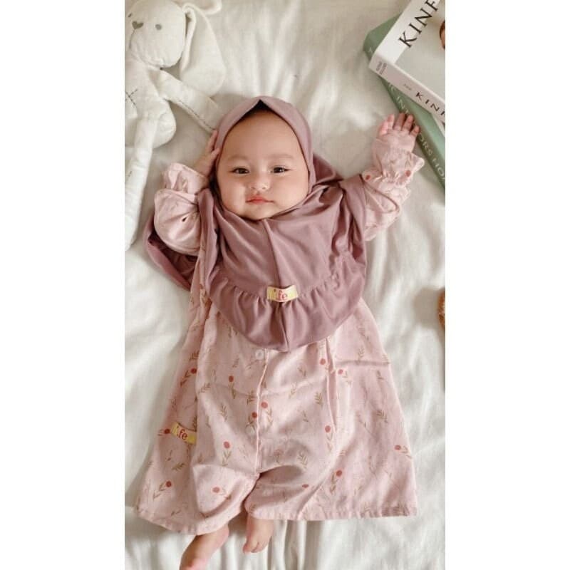 RAYON ROTAN 0 - 3 months Baby abaya Sets Hijab, muslim baby hijab sets - image 3