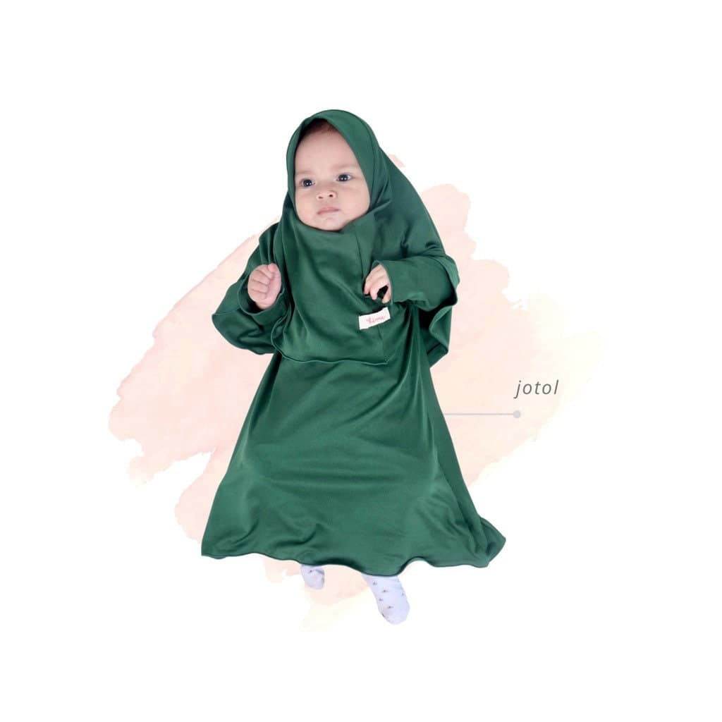 Baby Abaya Set, Children's Modest Dress, Hijab for Umrah, Islamic Clothing - image 3