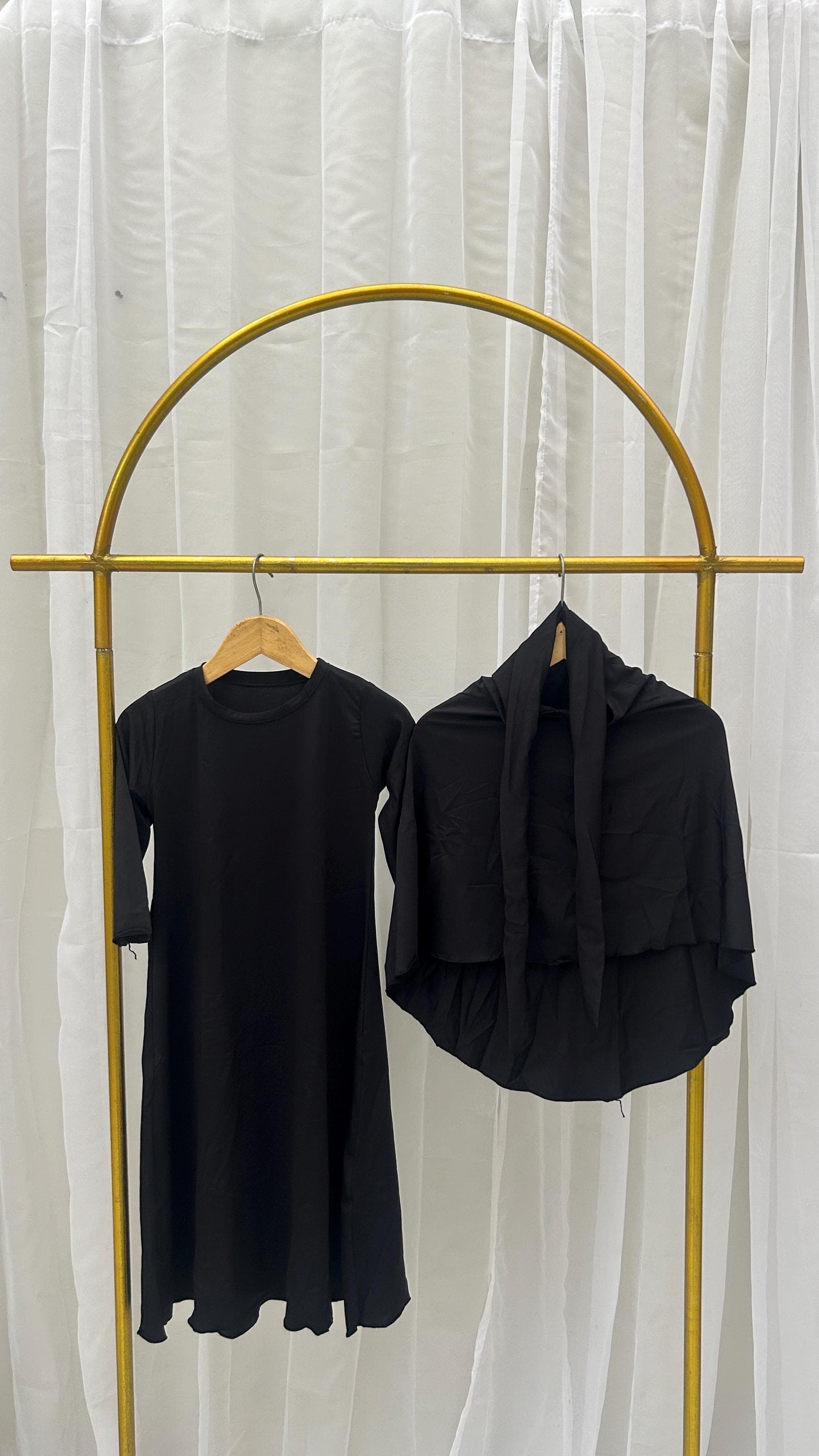 SYIFA Baby Abaya Hijab Set, Modest Muslim Dress, Ramadan and Eid Kids Outfit - image 5