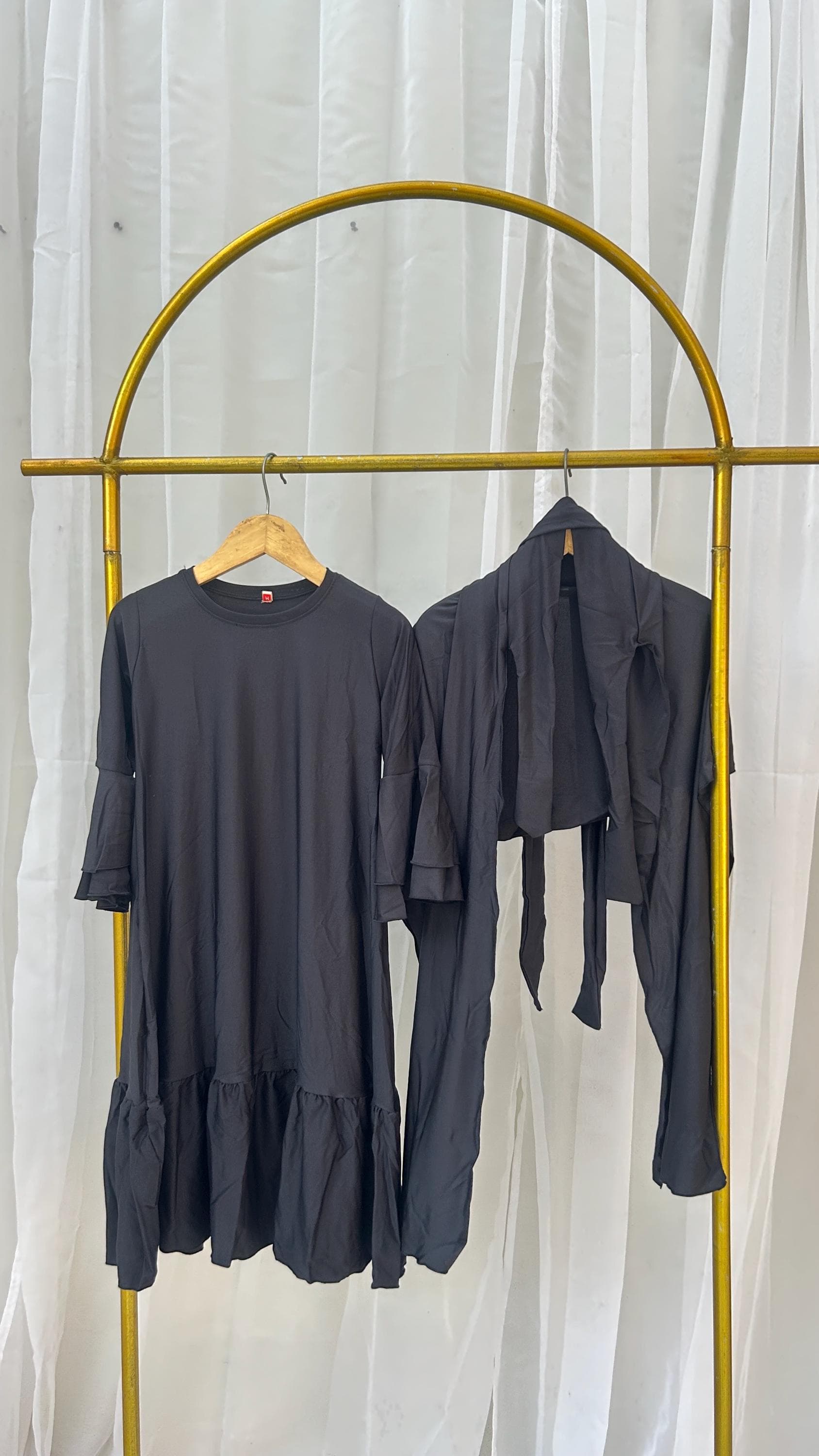 Najwa Ruffled Baby Abaya Hijab Set - image 4