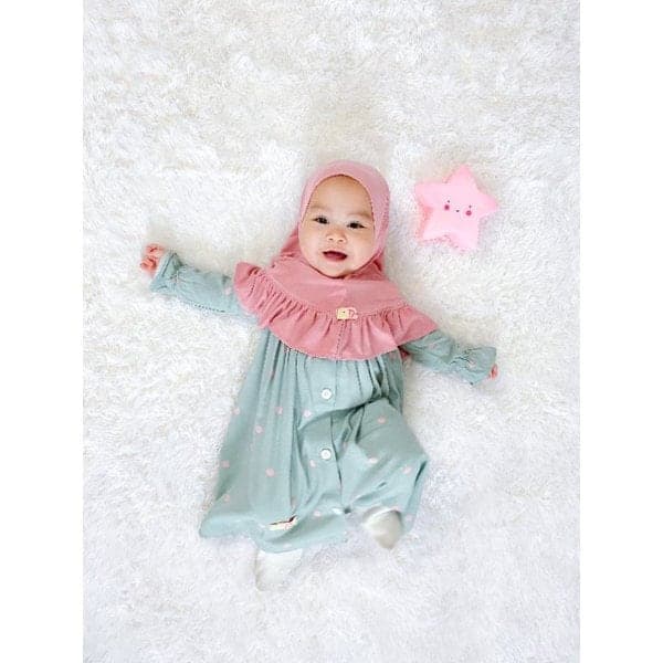 POLKA 0 - 3 months Baby abaya Sets Hijab, muslim baby hijab sets - image 4
