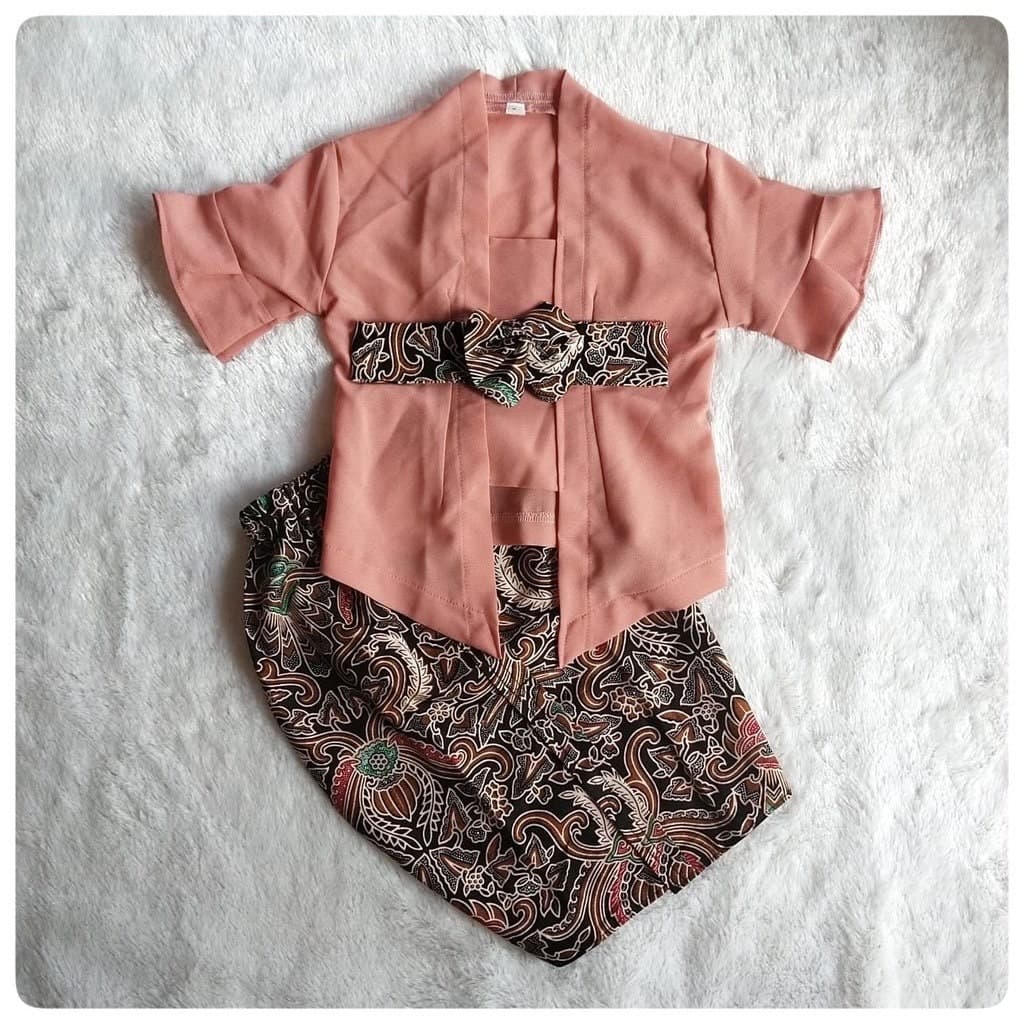 SIFON KUTUBARU 0- 2.5years baby Kebaya, Baby kebaya sets LONG batik  skirts, baby Kebaya sets batik skirts - image 5