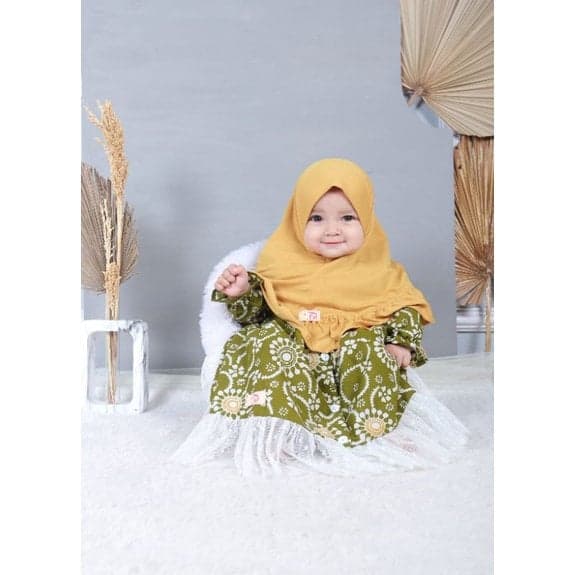 BATIK 0 - 3 months Baby abaya Sets Hijab, muslim baby hijab sets, baby muslim dress hijab