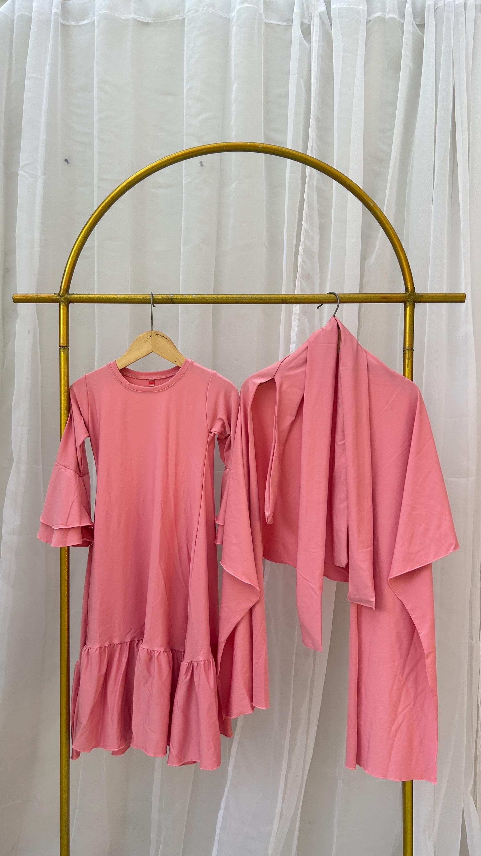 Najwa Ruffled Baby Abaya Hijab Set - image 5