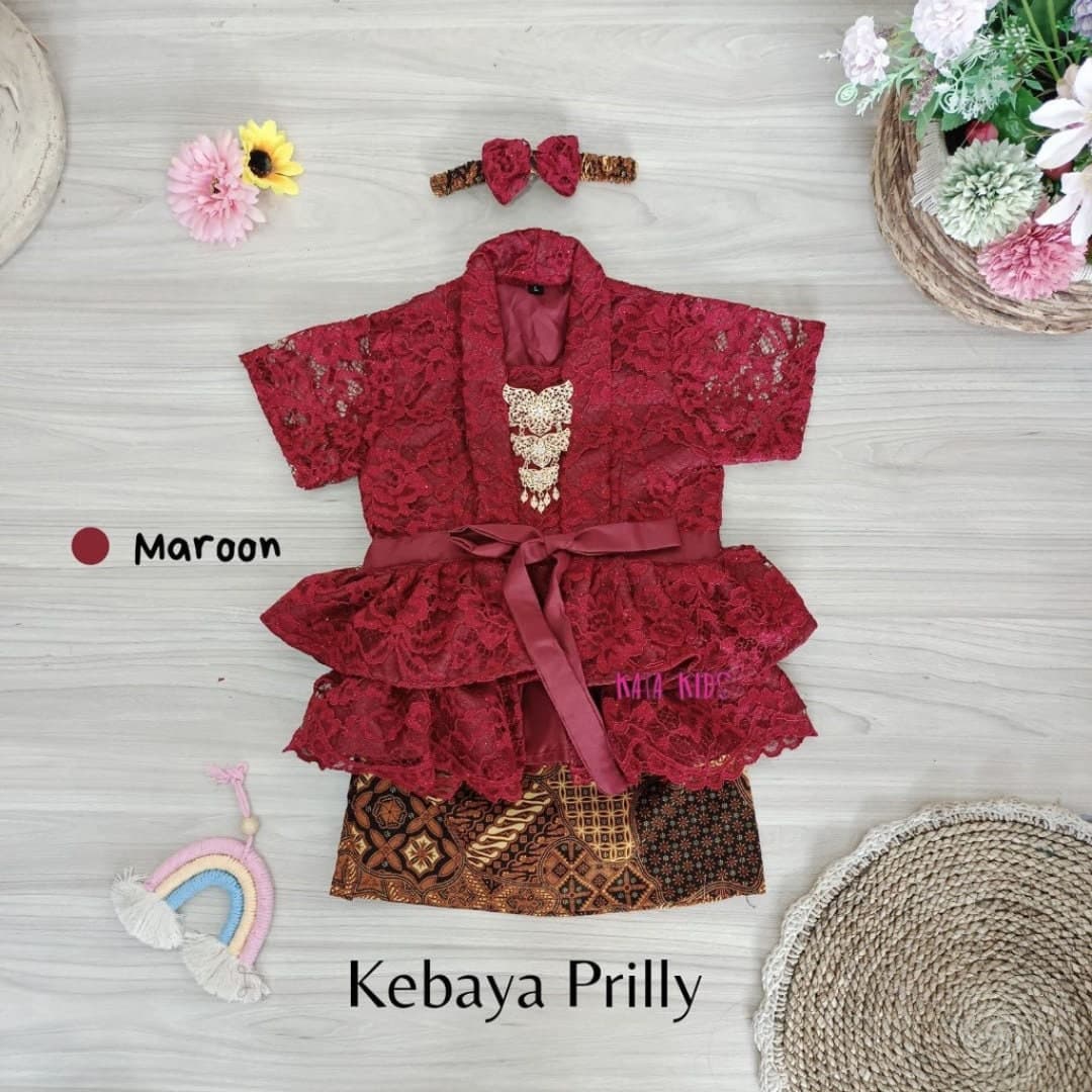 PRILLY 0-12 months baby Kebaya, Baby batik sets, baby Kebaya sets batik - image 3