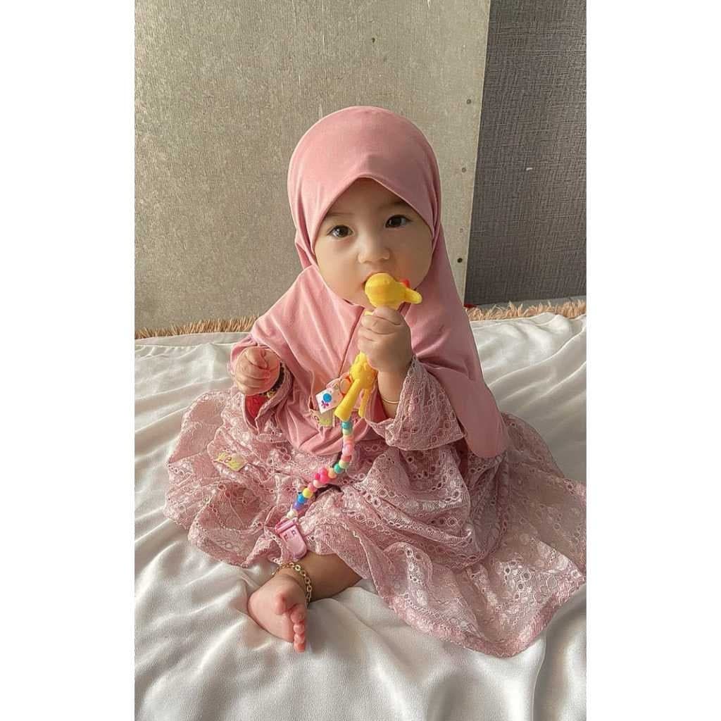VALERY 4-12 months Baby abaya Sets Hijab, muslim baby hijab sets, baby dress hijab wedding - image 3