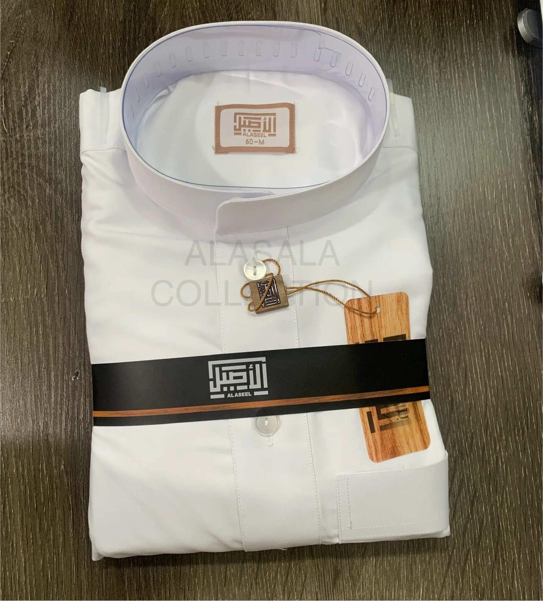Al-Aseel Quality Thobe Curved Collar | Flat Sleeve | Pure White Color | Spun Poly Fabric