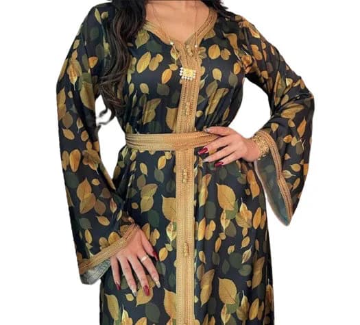 Traditional Moroccan Dress | Kaftan  Abaya Style With Waist Belt or Sash