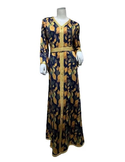 Traditional Moroccan Dress | Kaftan  Abaya Style With Waist Belt or Sash - image 4