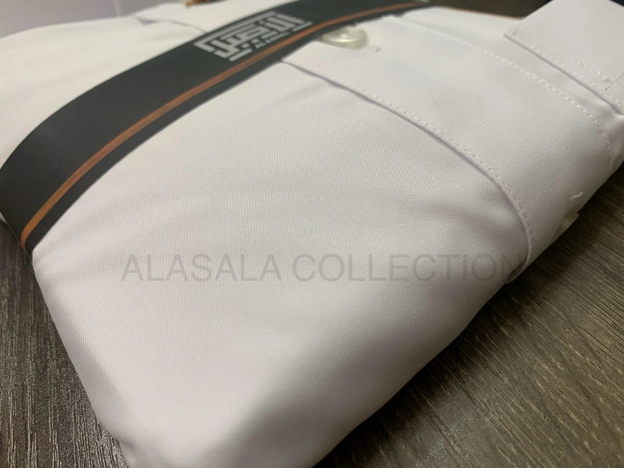 Al-Aseel Quality Thobe Curved Collar | Flat Sleeve | Pure White Color | Spun Poly Fabric - image 4