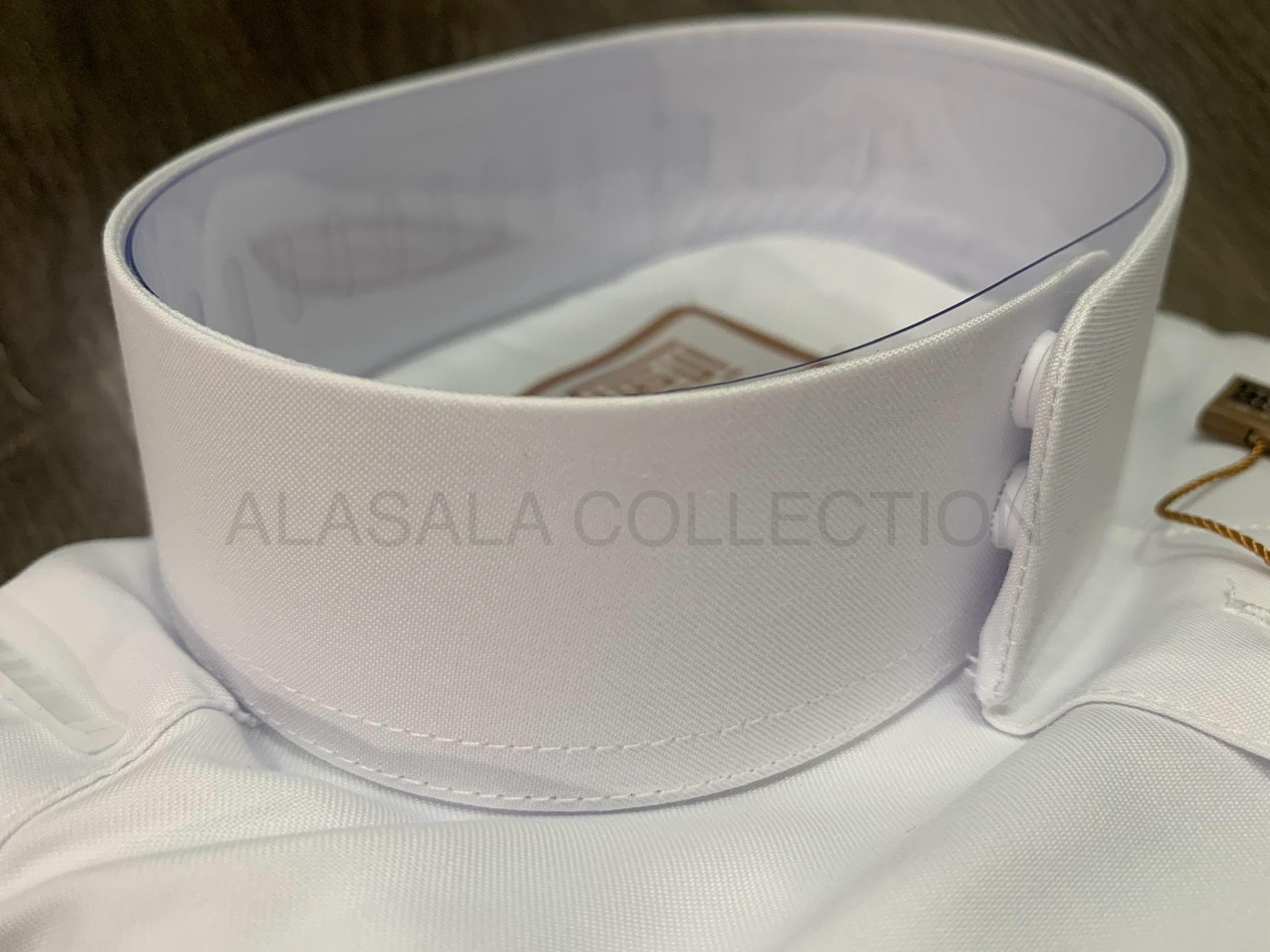 Al-Aseel Quality Thobe Curved Collar | Flat Sleeve | Pure White Color | Spun Poly Fabric - image 2