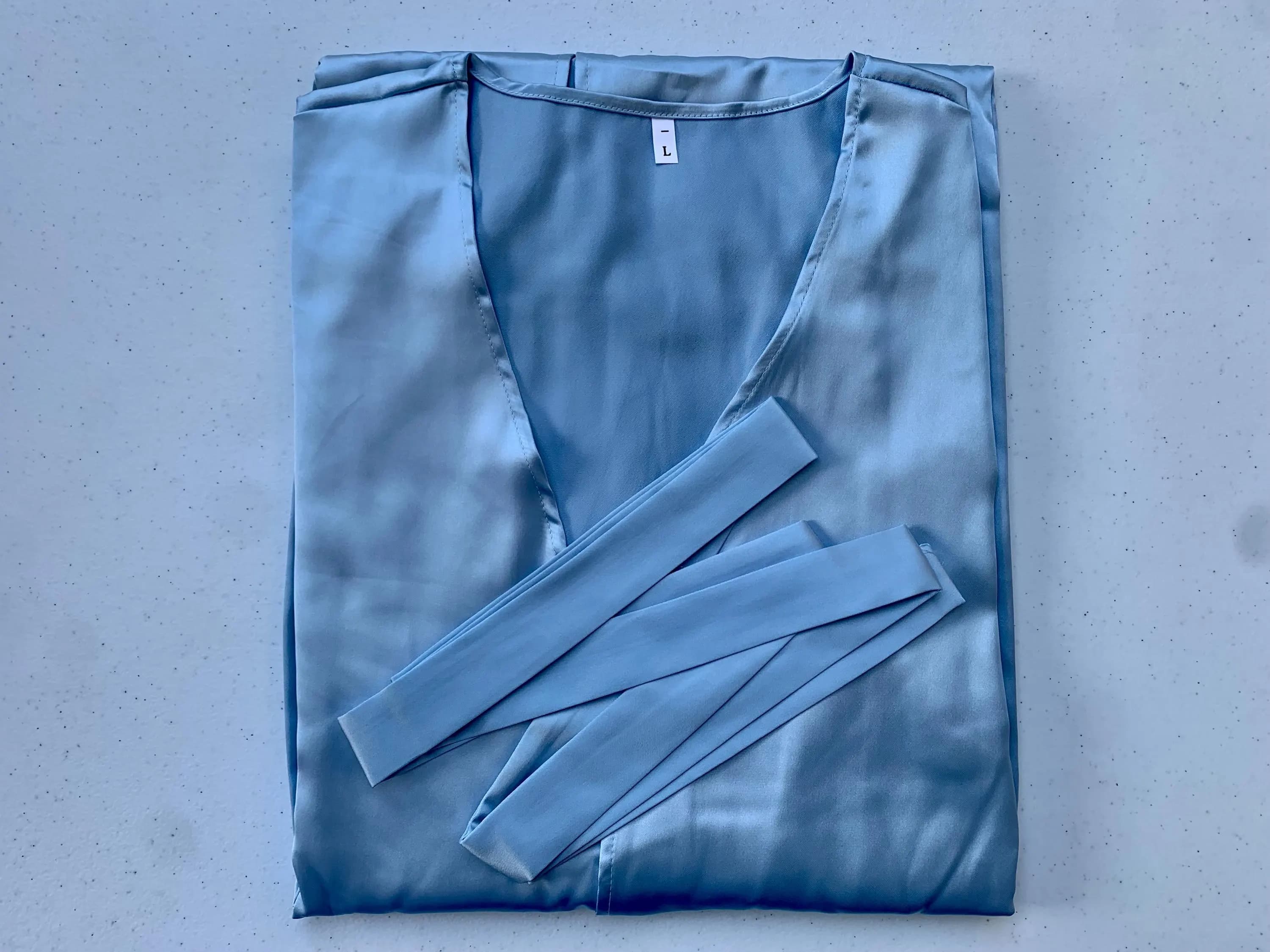 Satin Abaya with Pocket & Belt Puff Sleeves (Cardigan Only) - image 4