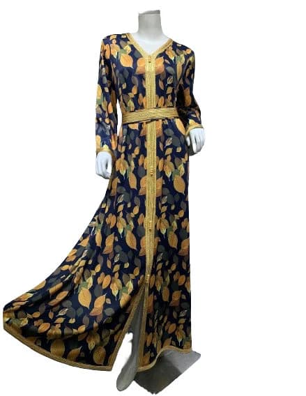 Traditional Moroccan Dress | Kaftan  Abaya Style With Waist Belt or Sash - image 3
